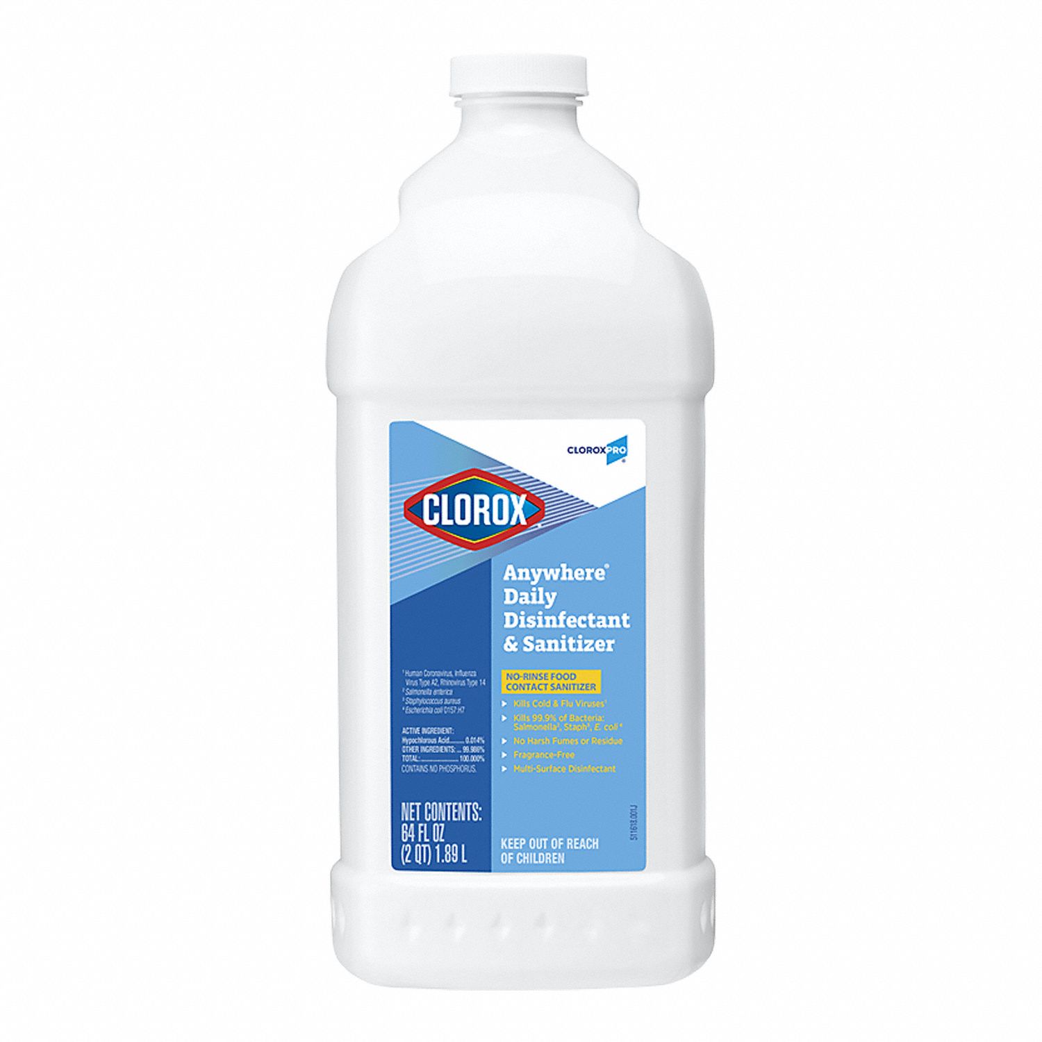 CLOROX, Bottle, 64 oz Container Size, Disinfectant and Sanitizer