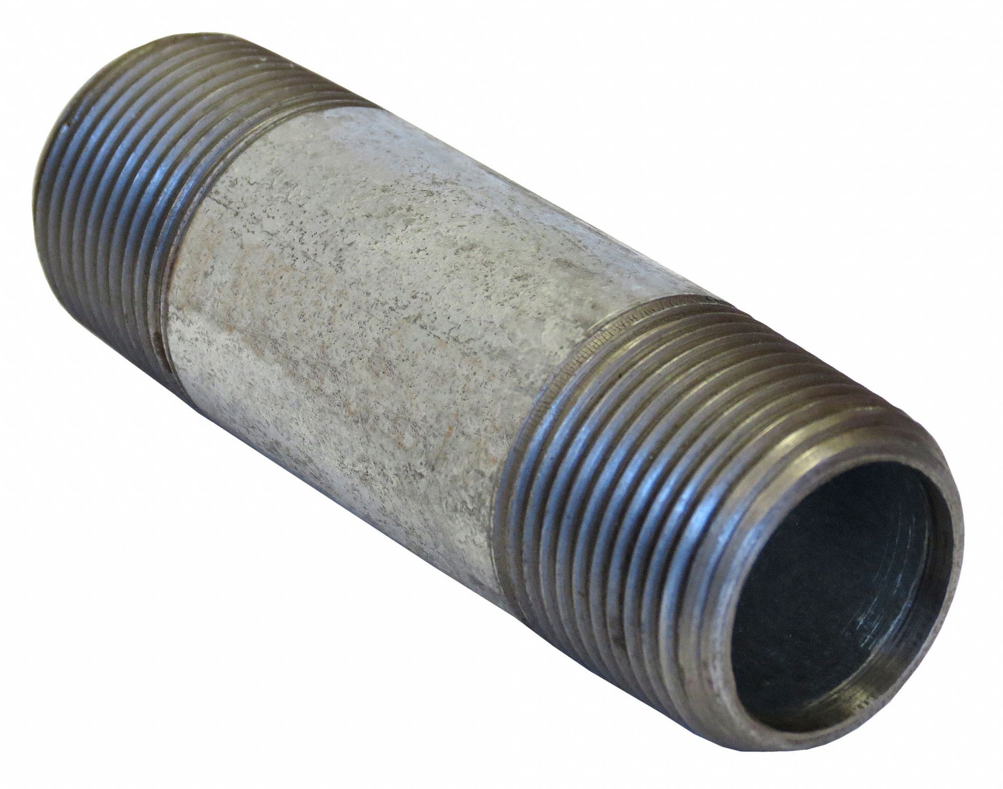Carbon Weld Nipple: Galvanized Steel, 1 1/2 in Nominal Pipe Size, 12 in Overall Lg, Schedule 80