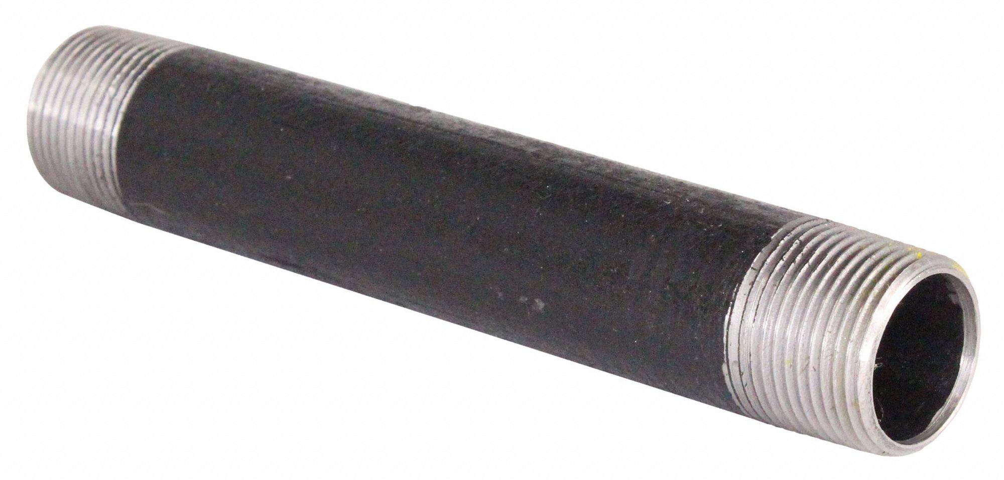 Standard Black Nipple: Black Steel, 1 1/2 in Nominal Pipe Size, 1 3/4 in Lg, Threaded on Both Ends