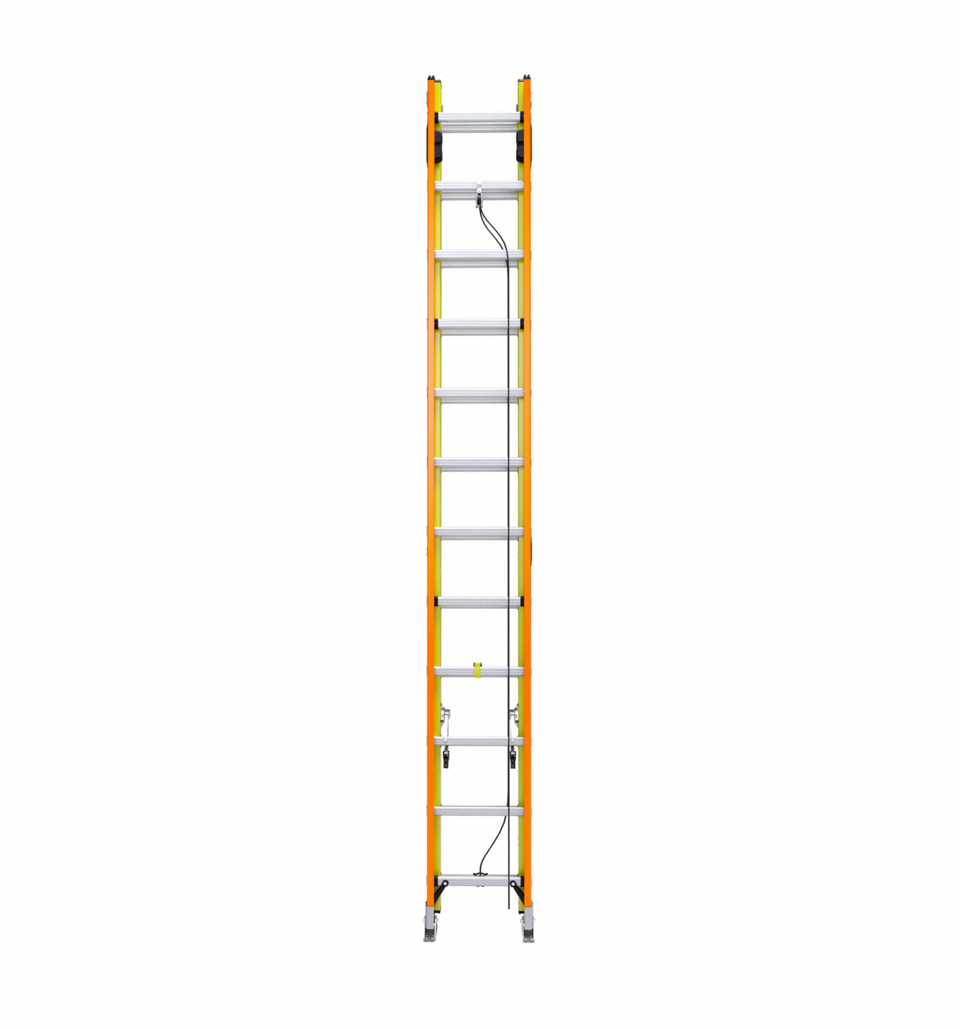 Extension Ladder: 24 ft Ladder Size, Fiberglass, 300 lb Load Capacity, 56 lb Wt, 2 Sections