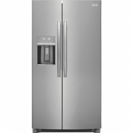 FRIGIDAIRE, Stainless Steel, 25.6 cu ft Total Capacity, Side-by-Side ...