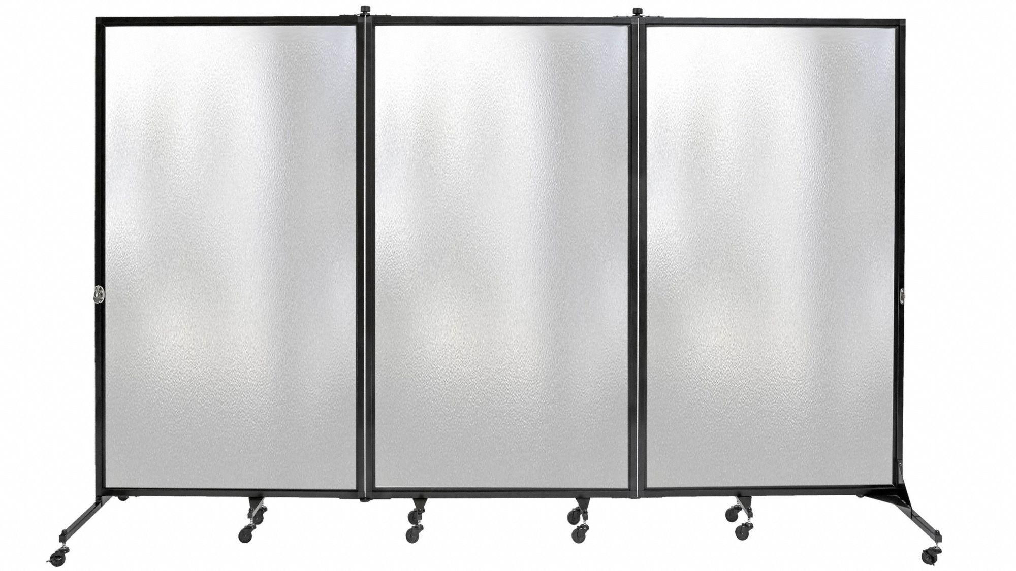 SCREENFLEX, 3 Panels, 6 ft 2 in, Frosted 3 panel Room Divider - 61UH97 