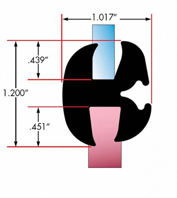 FAIRCHILD Window Locking Gasket Double Piece (requires key), Fits 0.