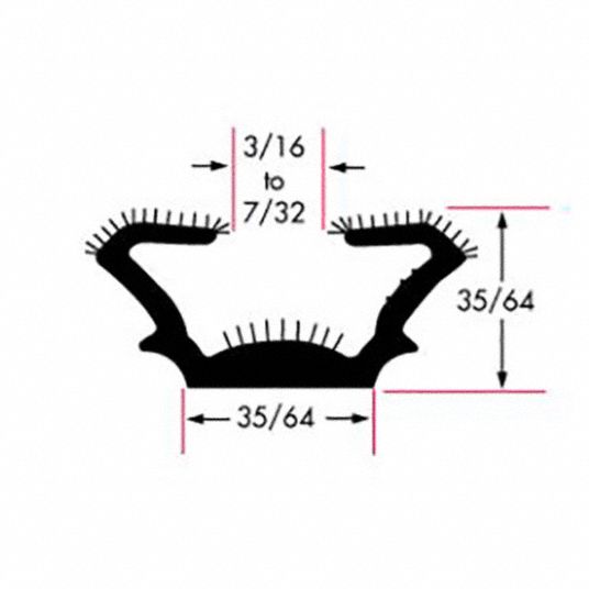 FAIRCHILD, Window Channel, 9/16 in Leg Lg, Edge Grip Seal - 61UK52|0458 ...