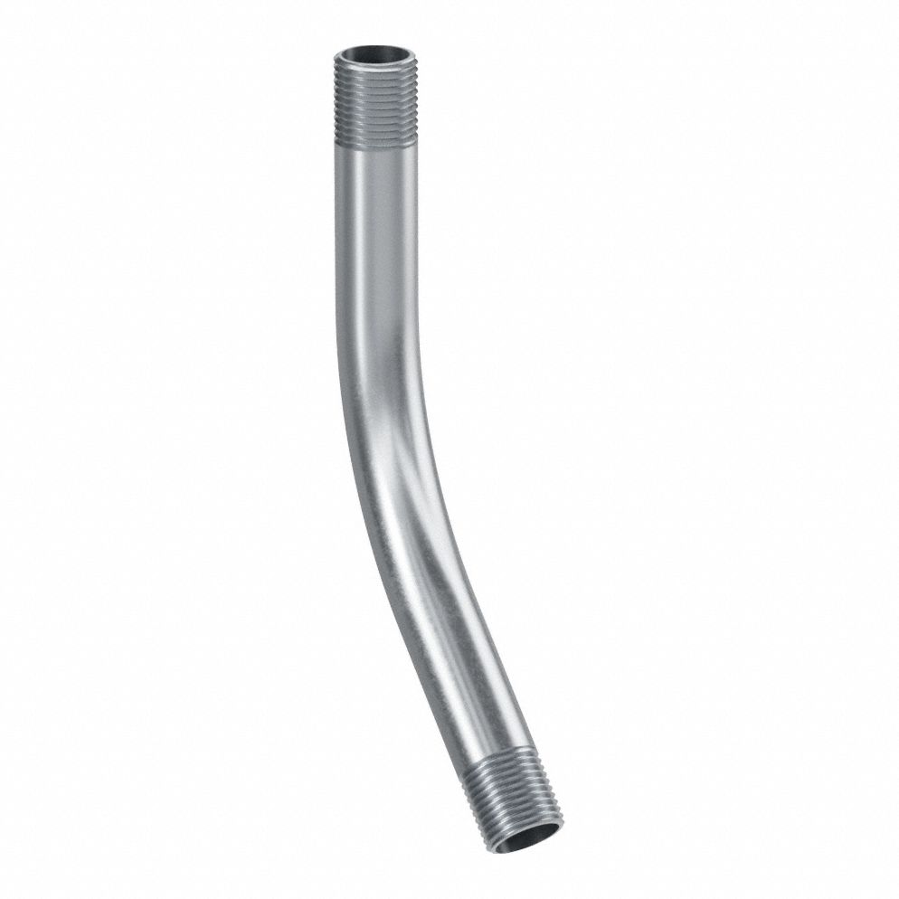 Elbow, 45 Degrees: 45°, 1/2 in Trade Size, Aluminum, Plain, 7 9/16 in Overall Lg