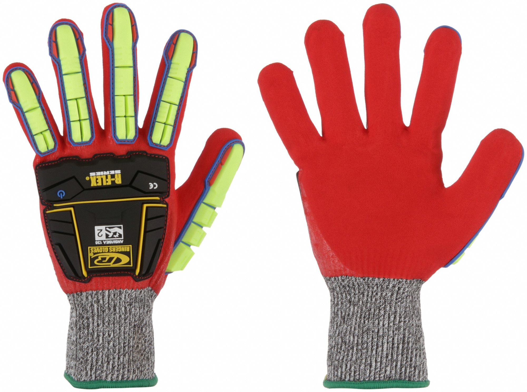 GANTS ENDUITS, P(7), DOIGT COMPLET, RÉSISTANCE À L'IMPACT DE NIVEAU 1 ANSI, MANCHETTE EN TRICOT