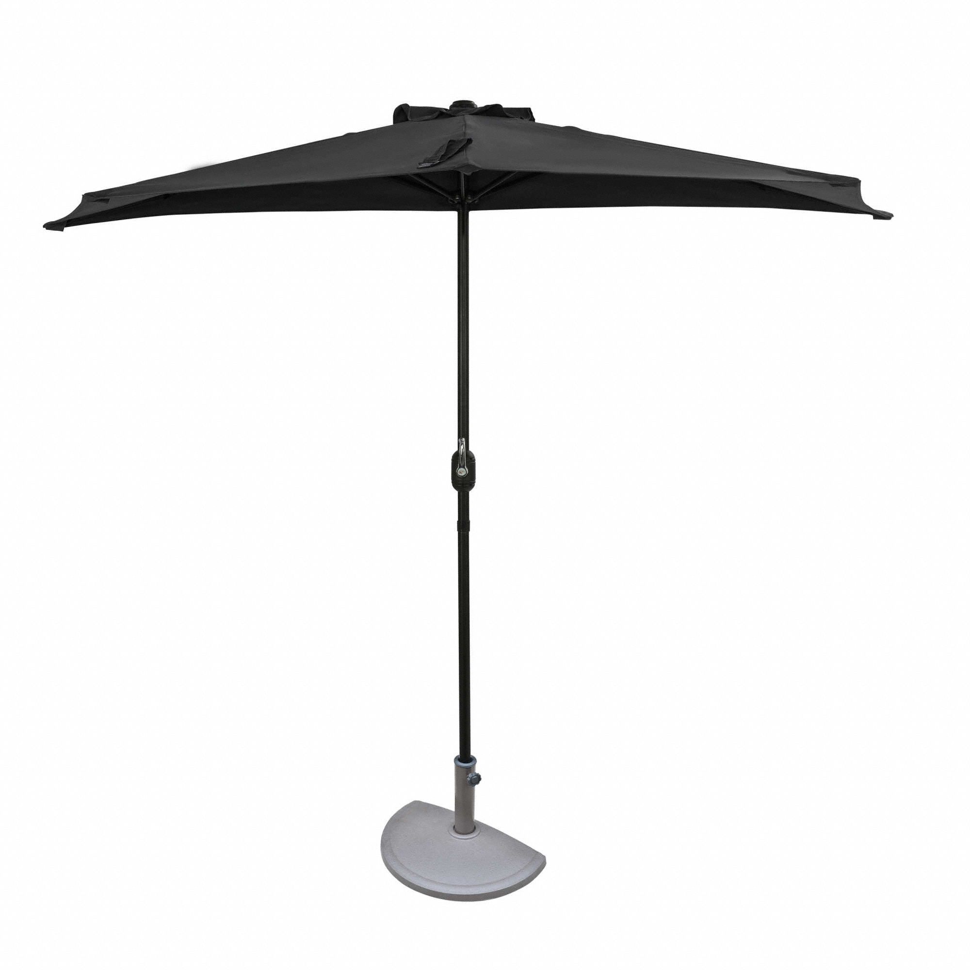 ISLAND UMBRELLA HALF UMBRELLA SLATE GREY 61UL37NU6868 Grainger