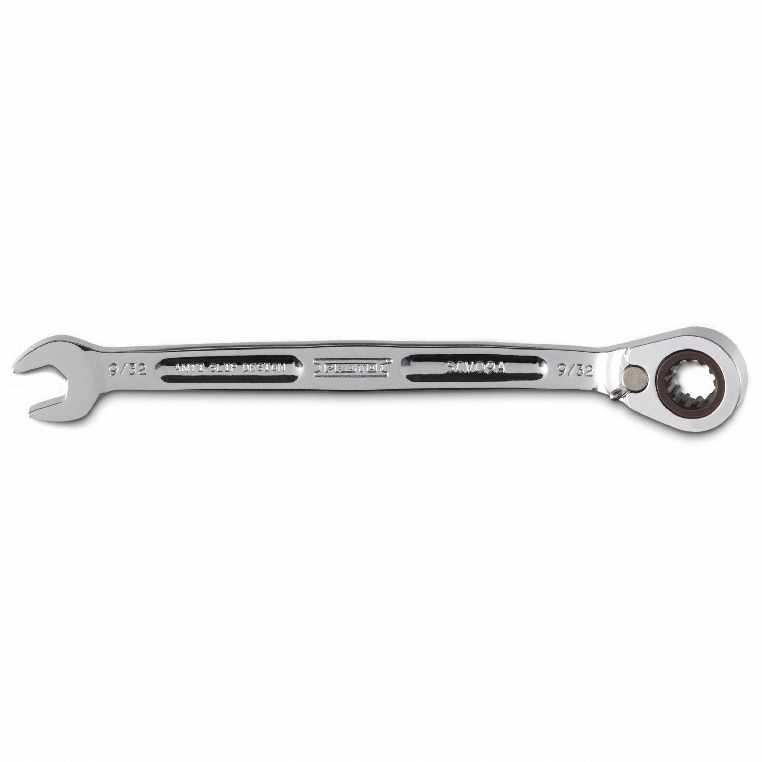 Combination Wrenches: Alloy Steel, Full Polish Chrome, 9/32 in Head Size, 5 1/8 in Overall Lg