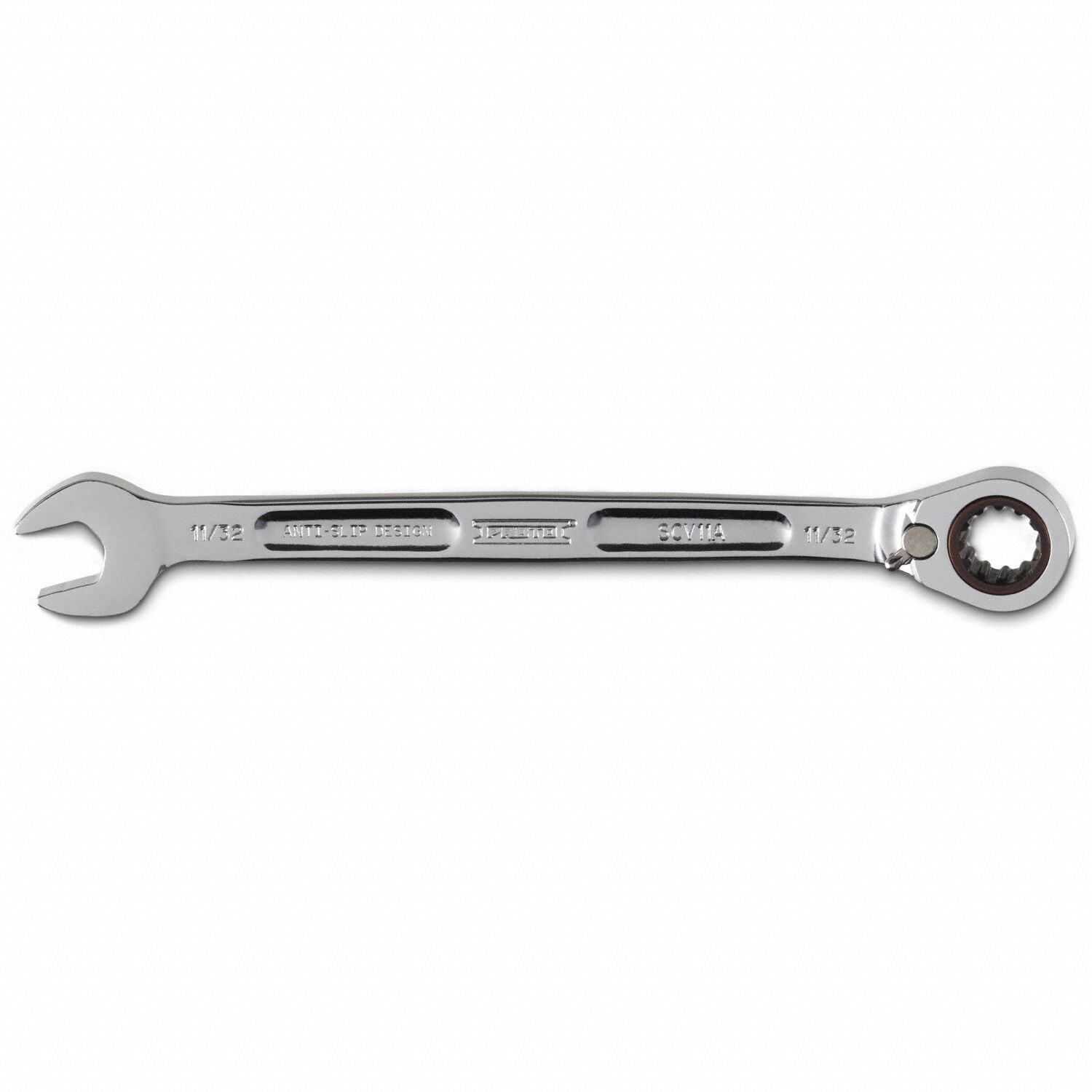 Combination Wrenches: Alloy Steel, Full Polish Chrome, 11/32 in Head Size, 5 5/8 in Overall Lg