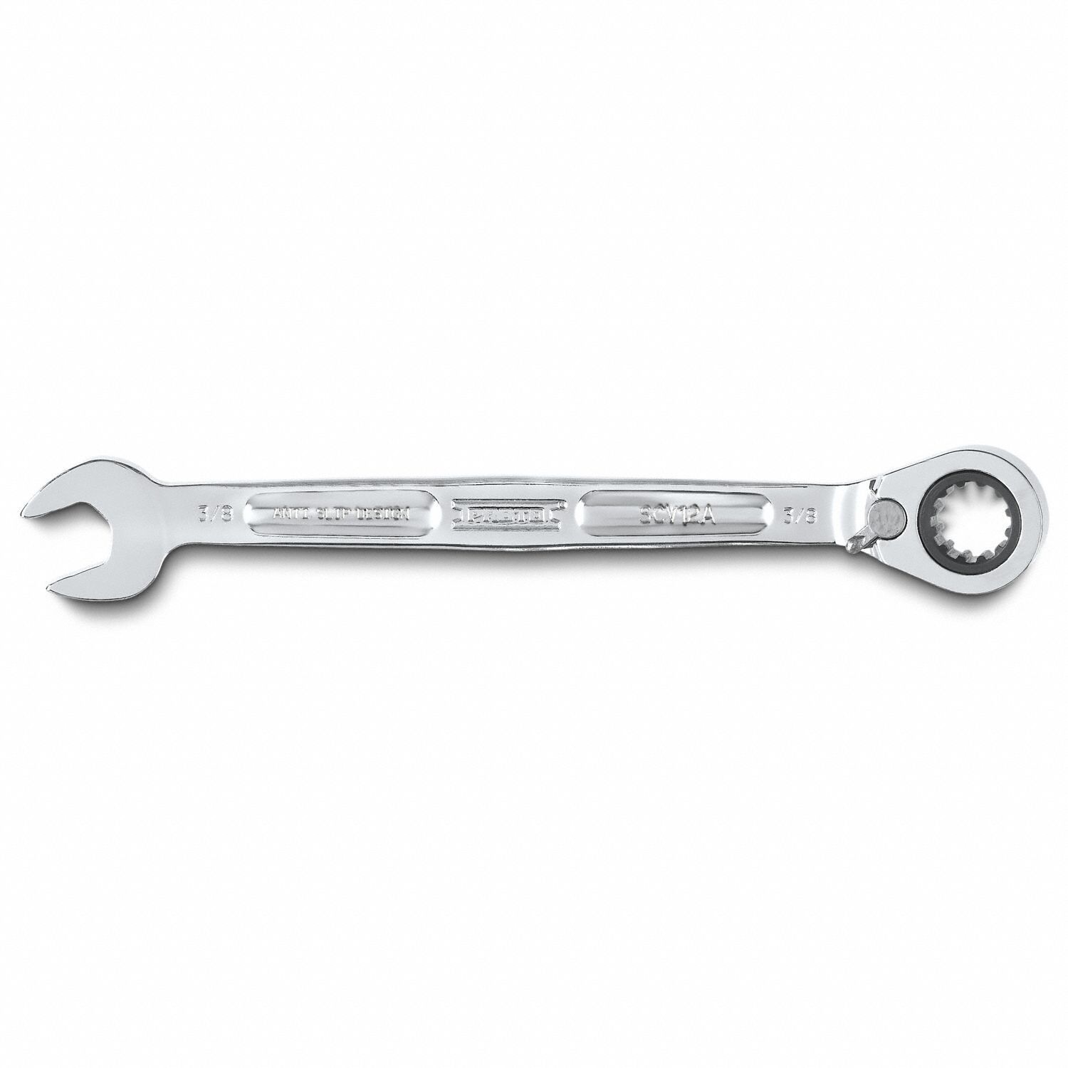 Combination Wrenches: Alloy Steel, Full Polish Chrome, 3/8 in Head Size, 5 7/8 in Overall Lg