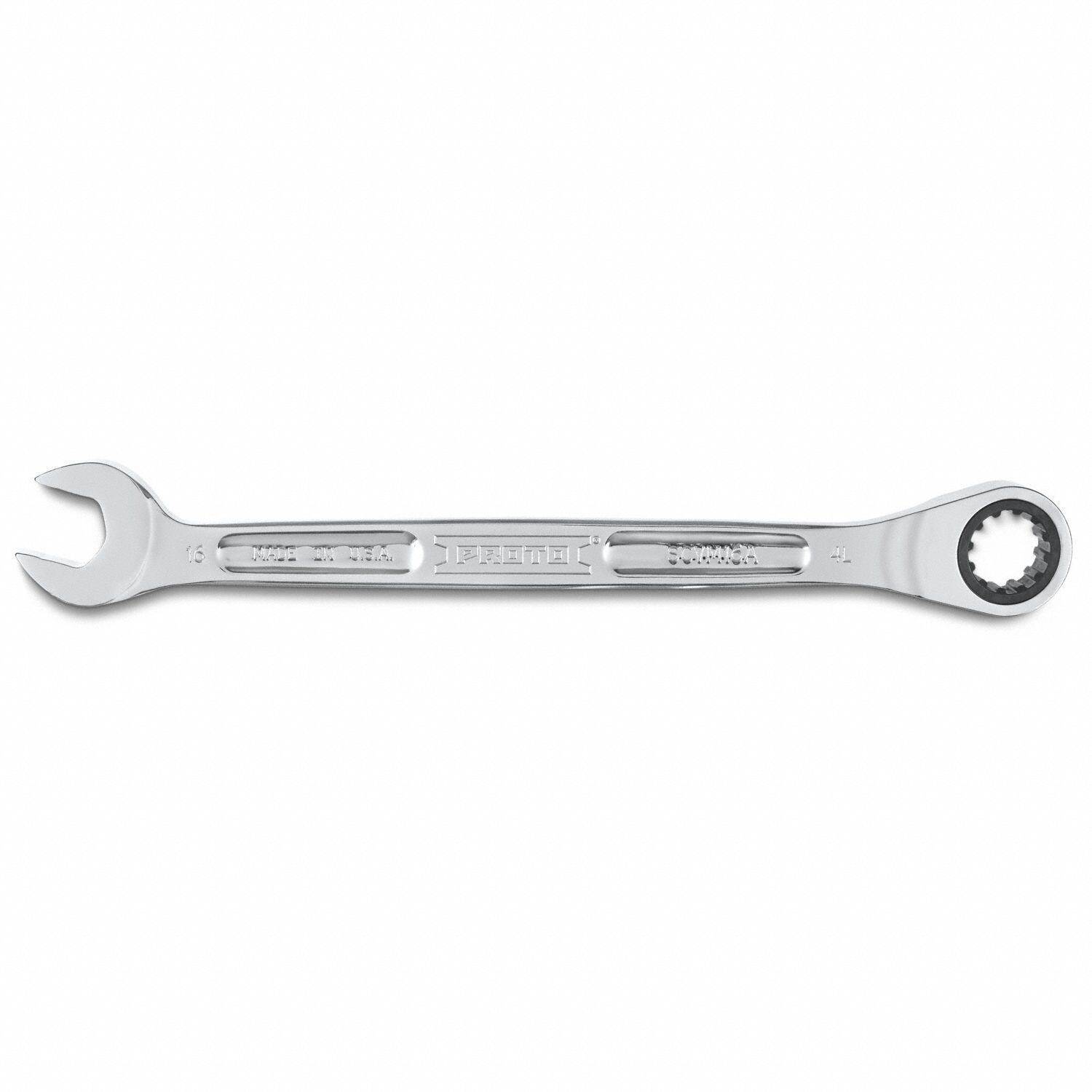 COMBINATION WRENCHES, ALLOY STEEL, FULL POLISH CHROME, 16 MM HEAD SIZE, 9½ IN OVERALL L