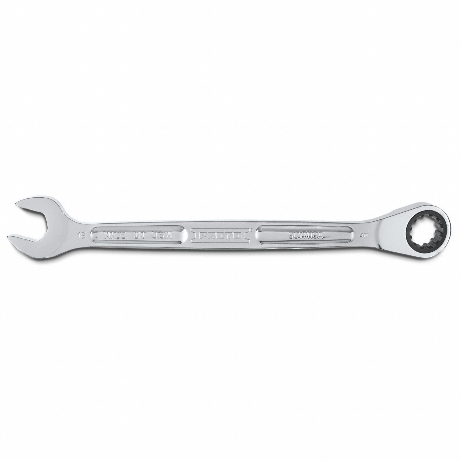 Combination Wrenches: Alloy Steel, Full Polish Chrome, 18 mm Head Size, 10 5/8 in Overall Lg