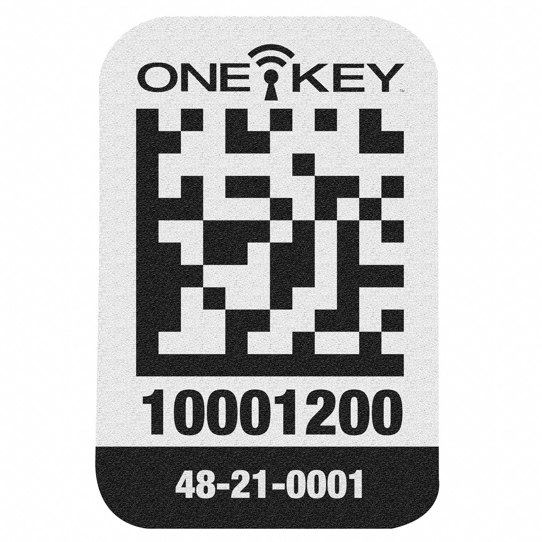 ASSET ID TAG, PLASTIC, ADHESIVE, 1 X 12 X 13 IN, 2D DATA MATRIX CODE, SMALL SURFACE