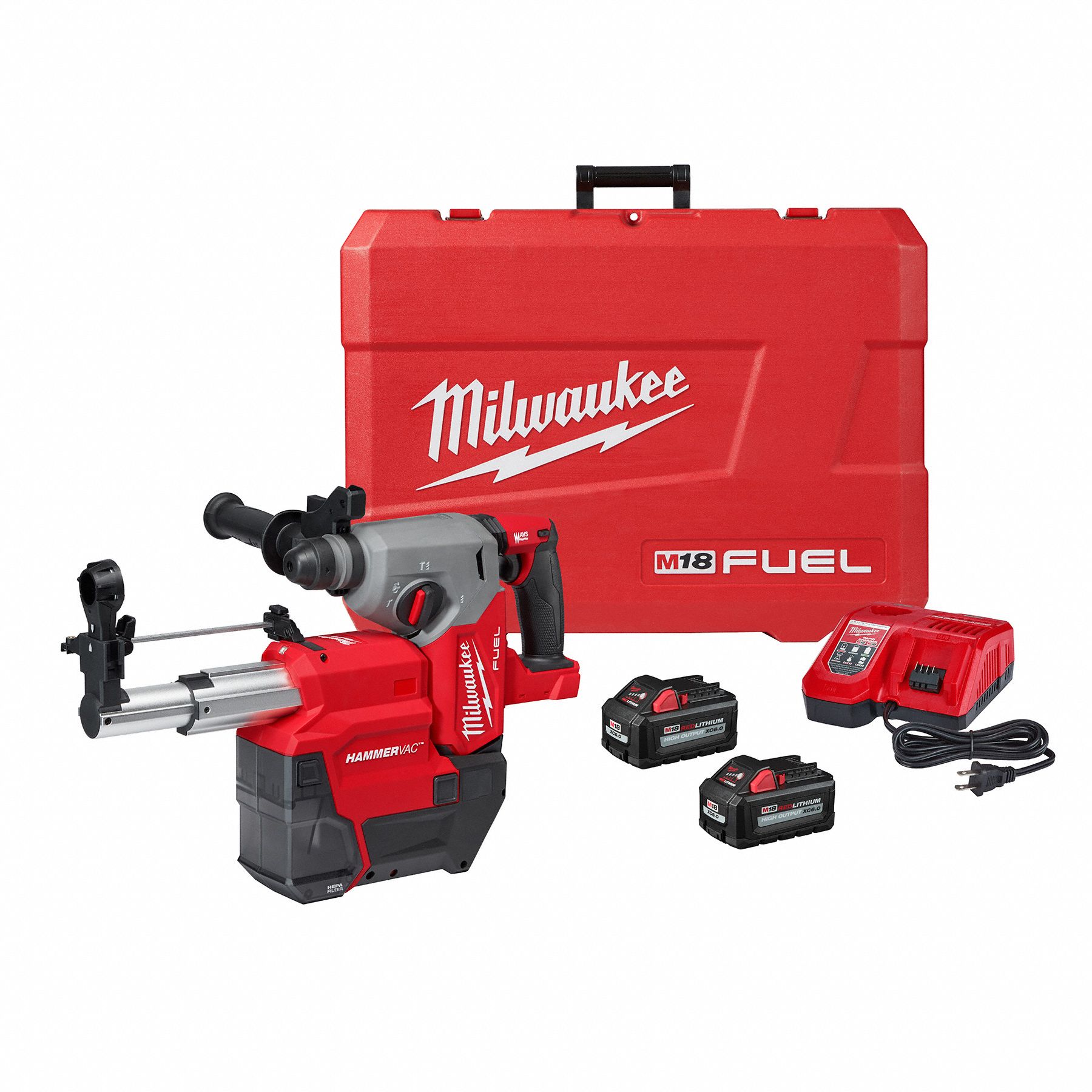 MILWAUKEE, PistolGrip, 18 V, Cordless Rotary Hammer Kit 61UU45291222DE Grainger