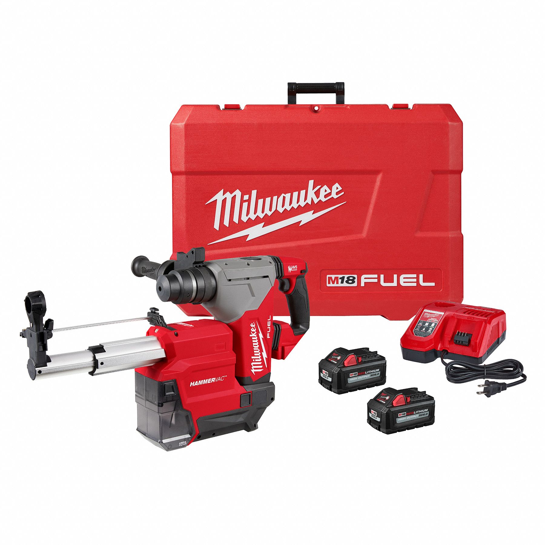 MILWAUKEE, PistolGrip, 18 V, Cordless Rotary Hammer Kit 61UU492915