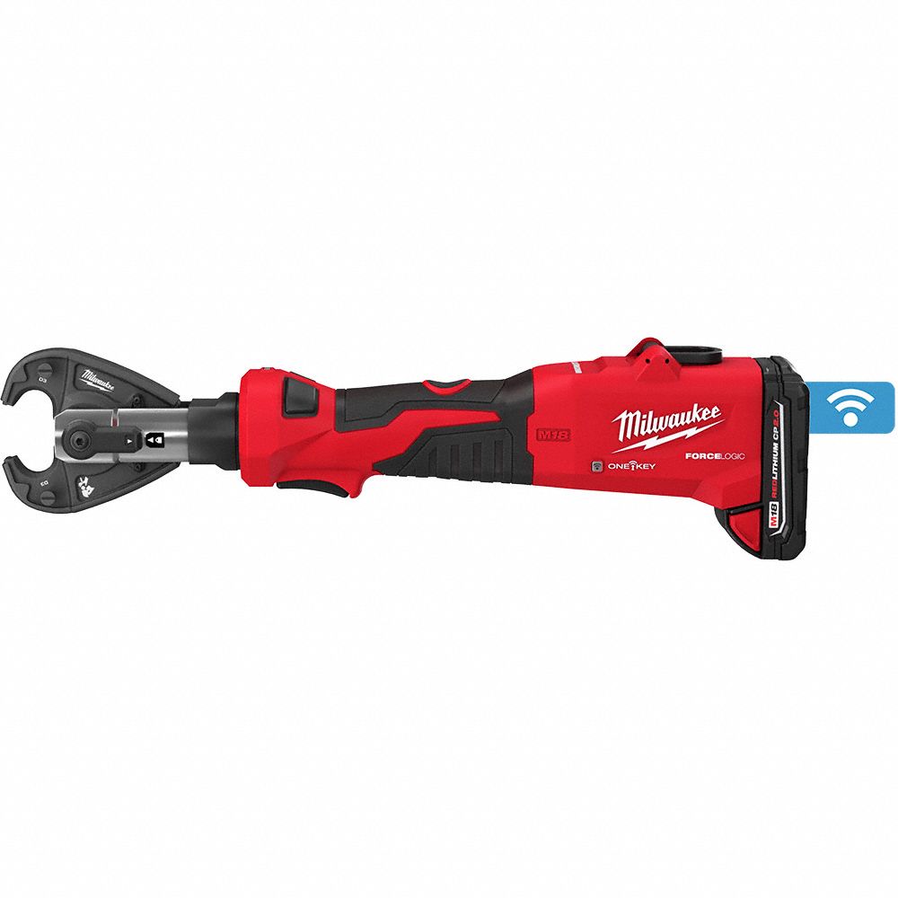 MILWAUKEE Cordless Crimping Tool Kit: 6 ton Max. Crimping Force, W ...