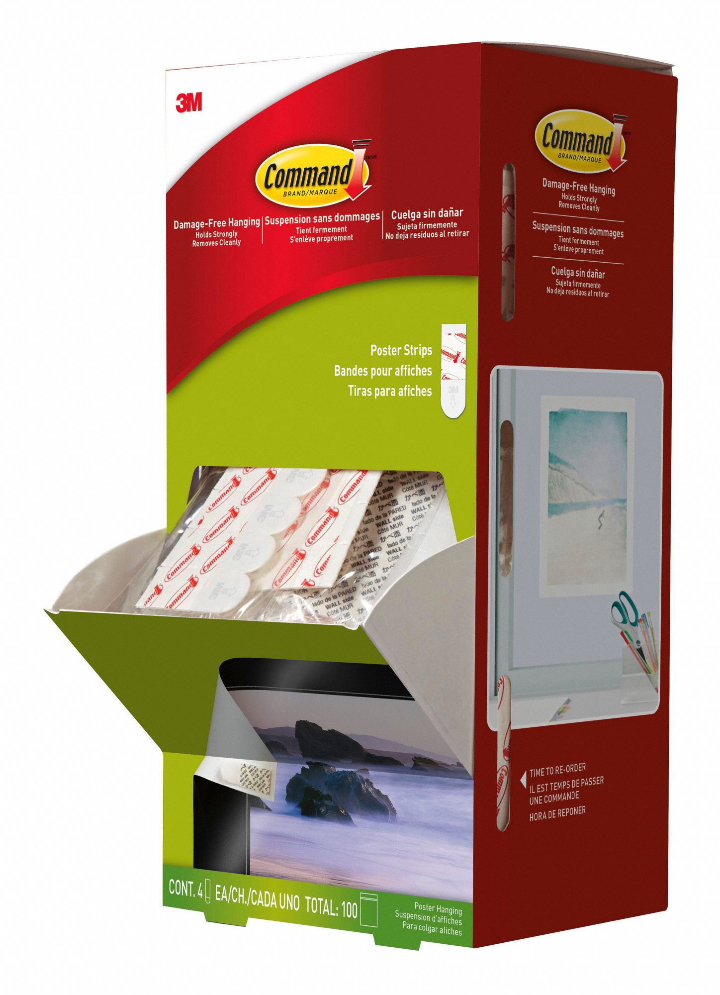 COMMAND, 0 Hooks, Foam, Poster Strips Trial Pack 61UV5017024CABPK