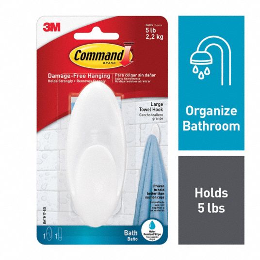 Command Large Clear Hook with Clear Strips, 1 Hook, 2 Strips