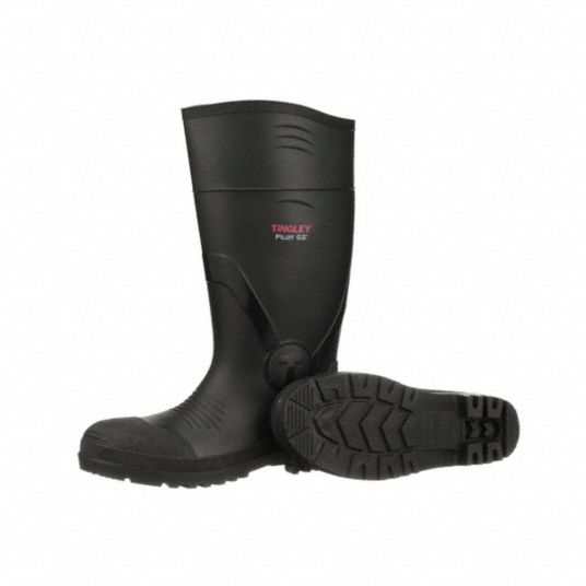 Haarvaten Begrijpen heden PVC, Black, Black PVC SafetyToe Boot - 61UW24|31261 - Grainger