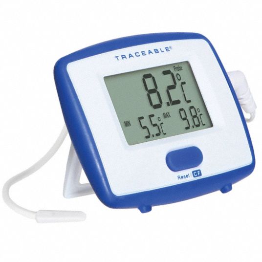 Traceable Remote Probe Thermometer with Calibration; ±1.0°C Accuracy (-20  to 100°C)