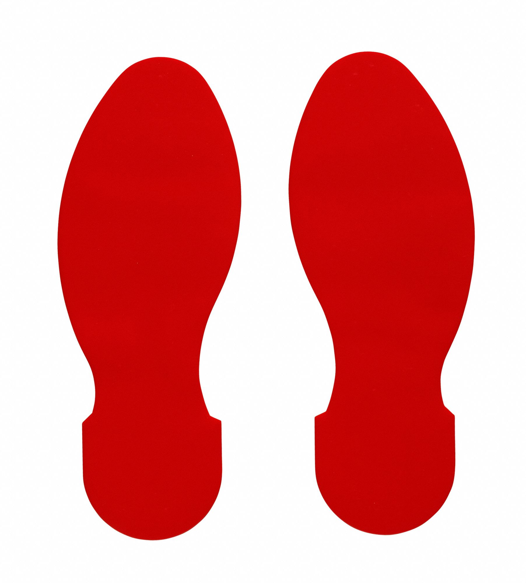 Floor Marking Tape: Footprint, Solid, Red, No Legend, 3 1/2 in x 10 in, 50 mil Tape Thick, Brady®