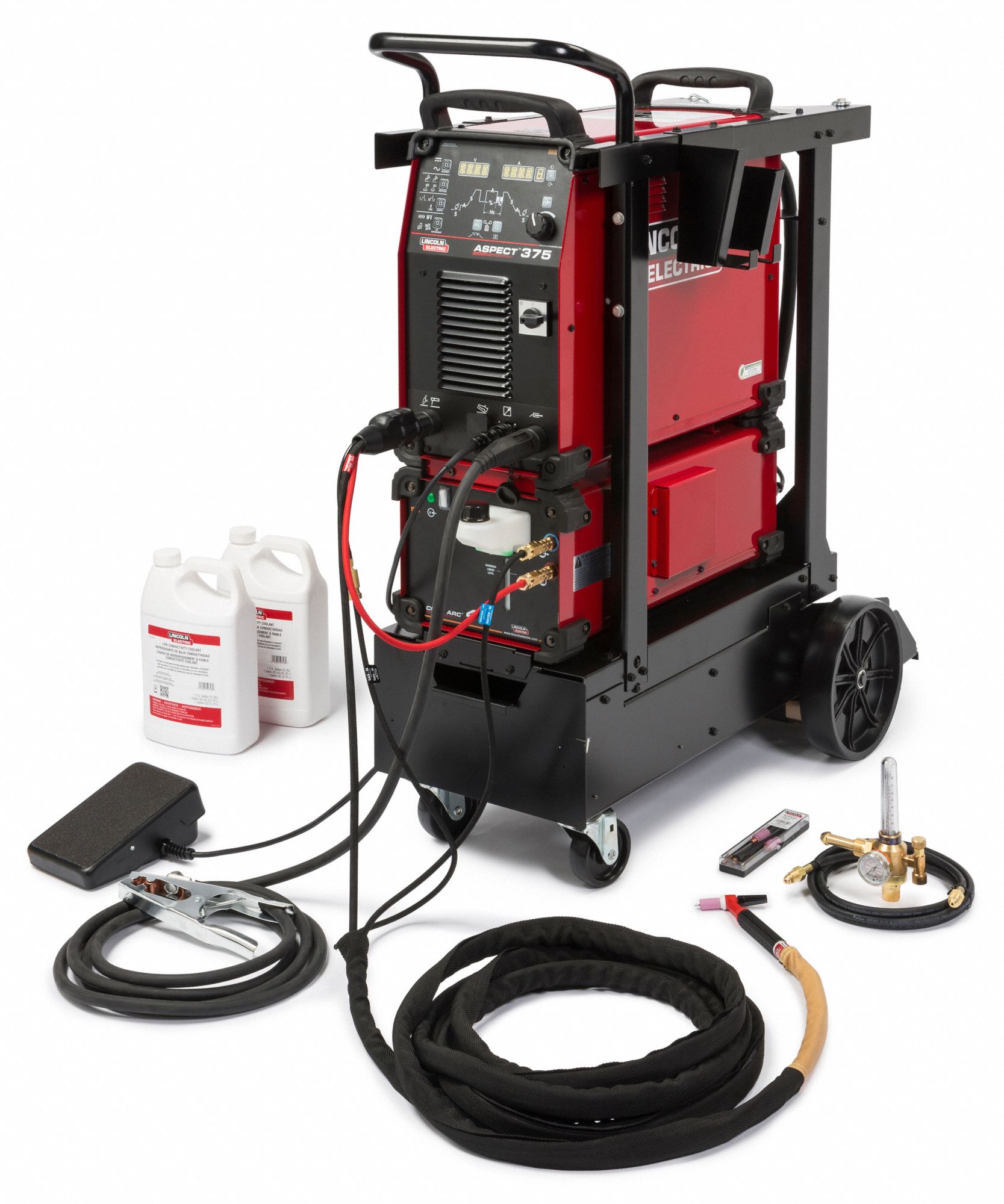 TIG WELDER,RED,AC/CD,47 IN OVERALL H