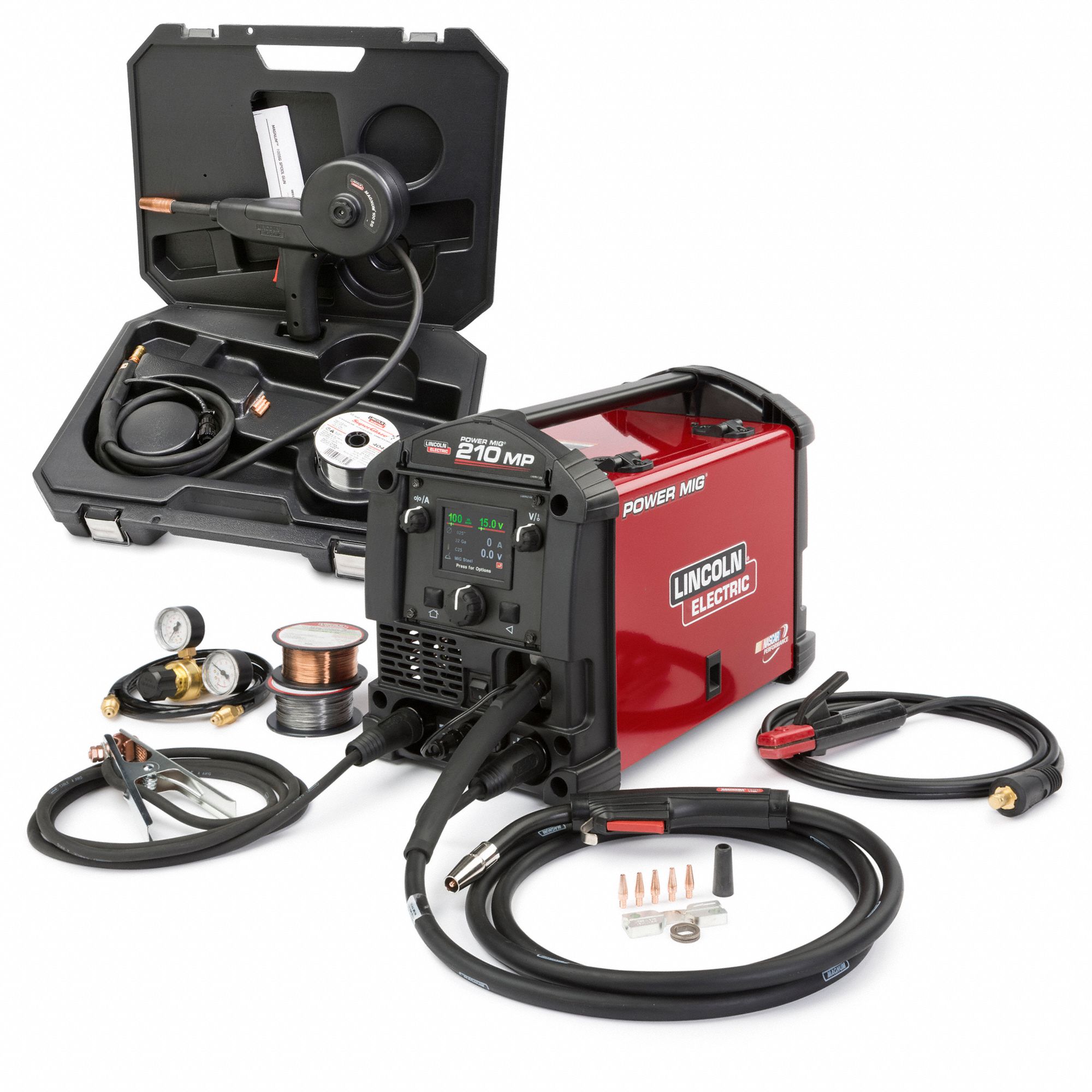 LINCOLN ELECTRIC Power MIG 210MP DC Multiprocess Welder 61UY09 