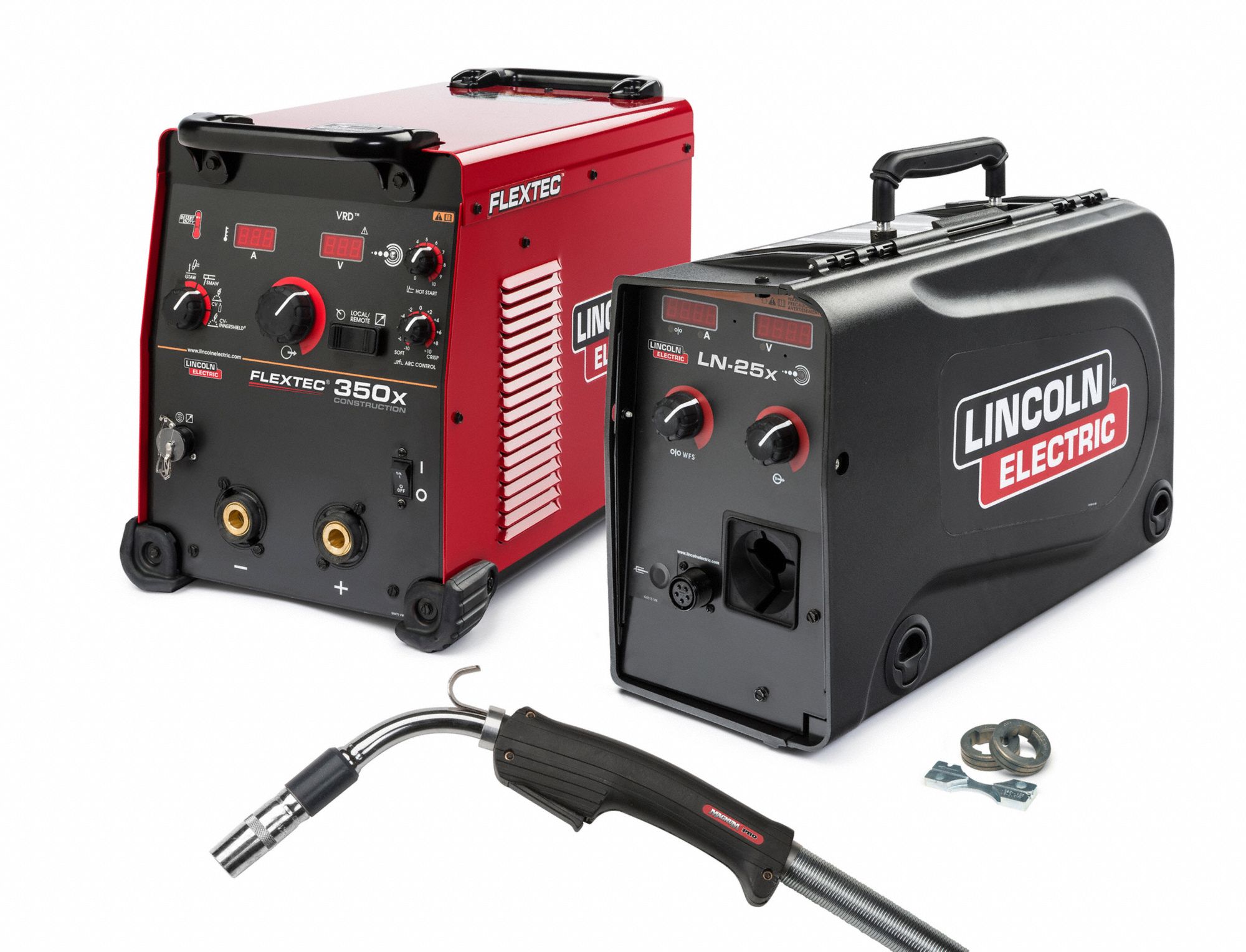 LINCOLN ELECTRIC Multiprocess Welder Flextec 350X, DC, MIG Pack w/LN