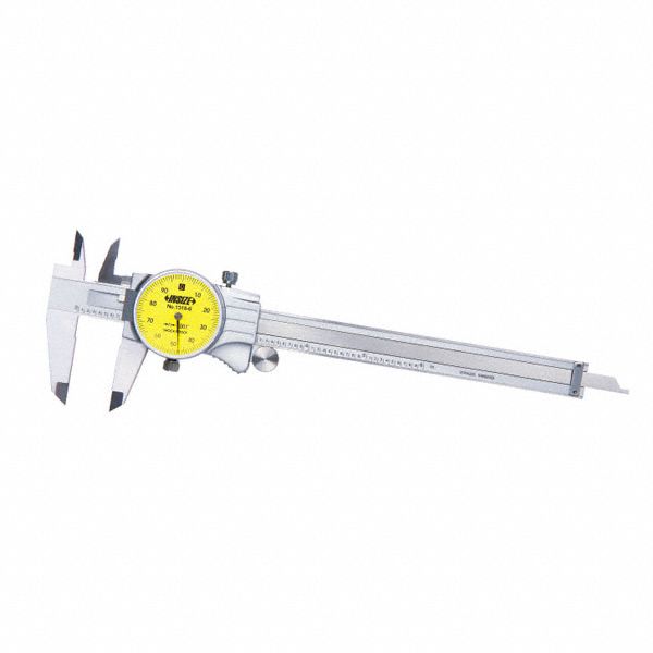 INSIZE, 0 in to 6 in Range, +/-0.001in Accuracy, Dial Caliper - 61VD59 ...