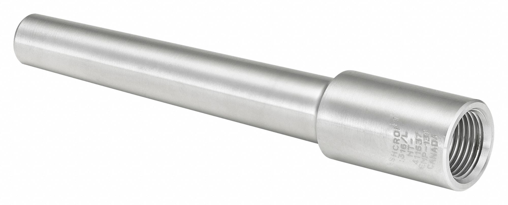 ASHCROFT WeldIn Thermowell, WeldIn, Weld Type Socket Weld, 0.26 in Socket Weld, 316 Stainless