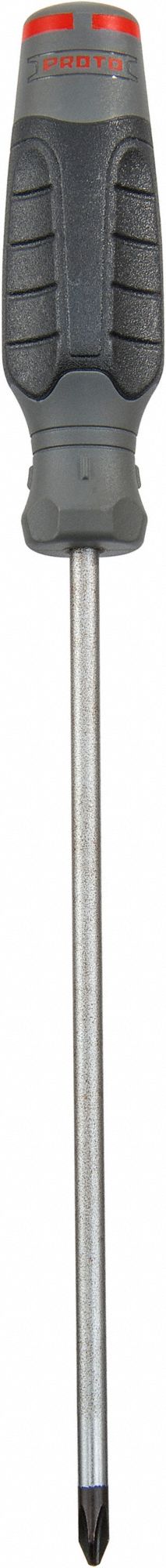SCREWDRIVER, #2 TIP SIZE, 12 1/2 IN OVERALL L, 8 IN SHANK L, CUSHION GRIP