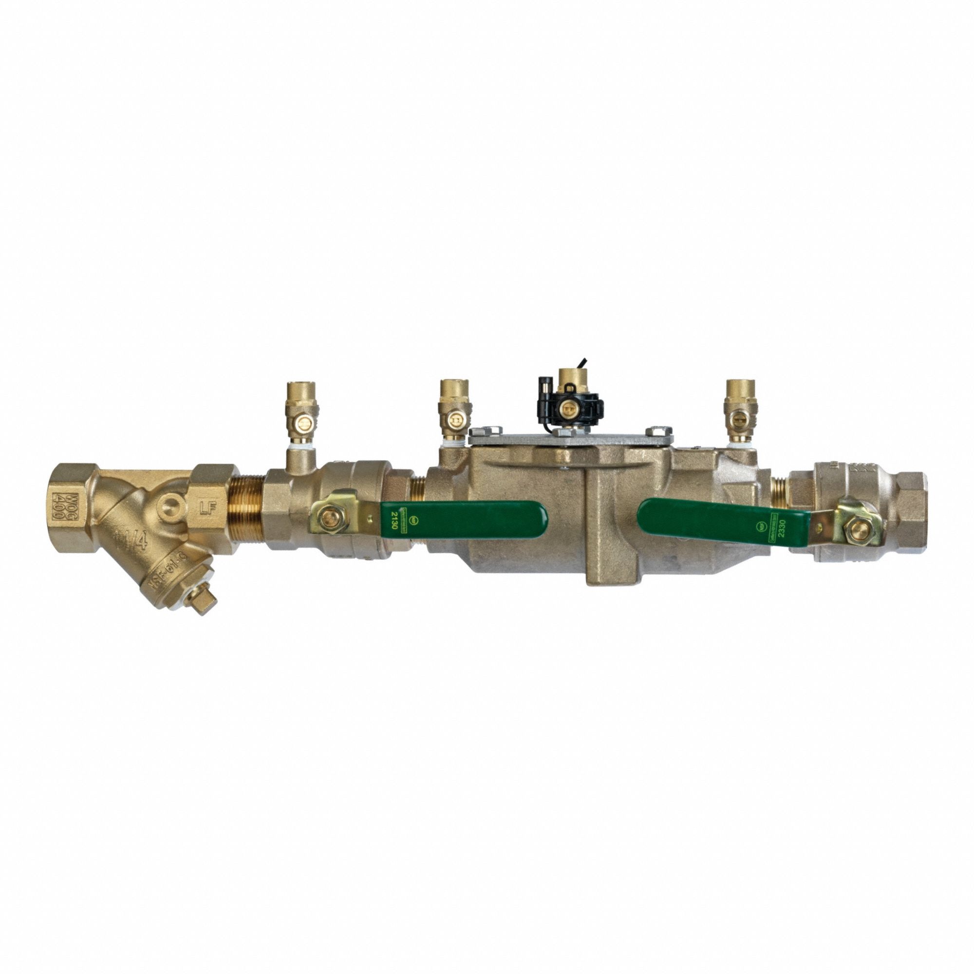 Backflow Preventer: LF007, 1 1/2 in Pipe Size, FNPT x FNPT, 21.75 in Overall Lg, 33°F – 180°F