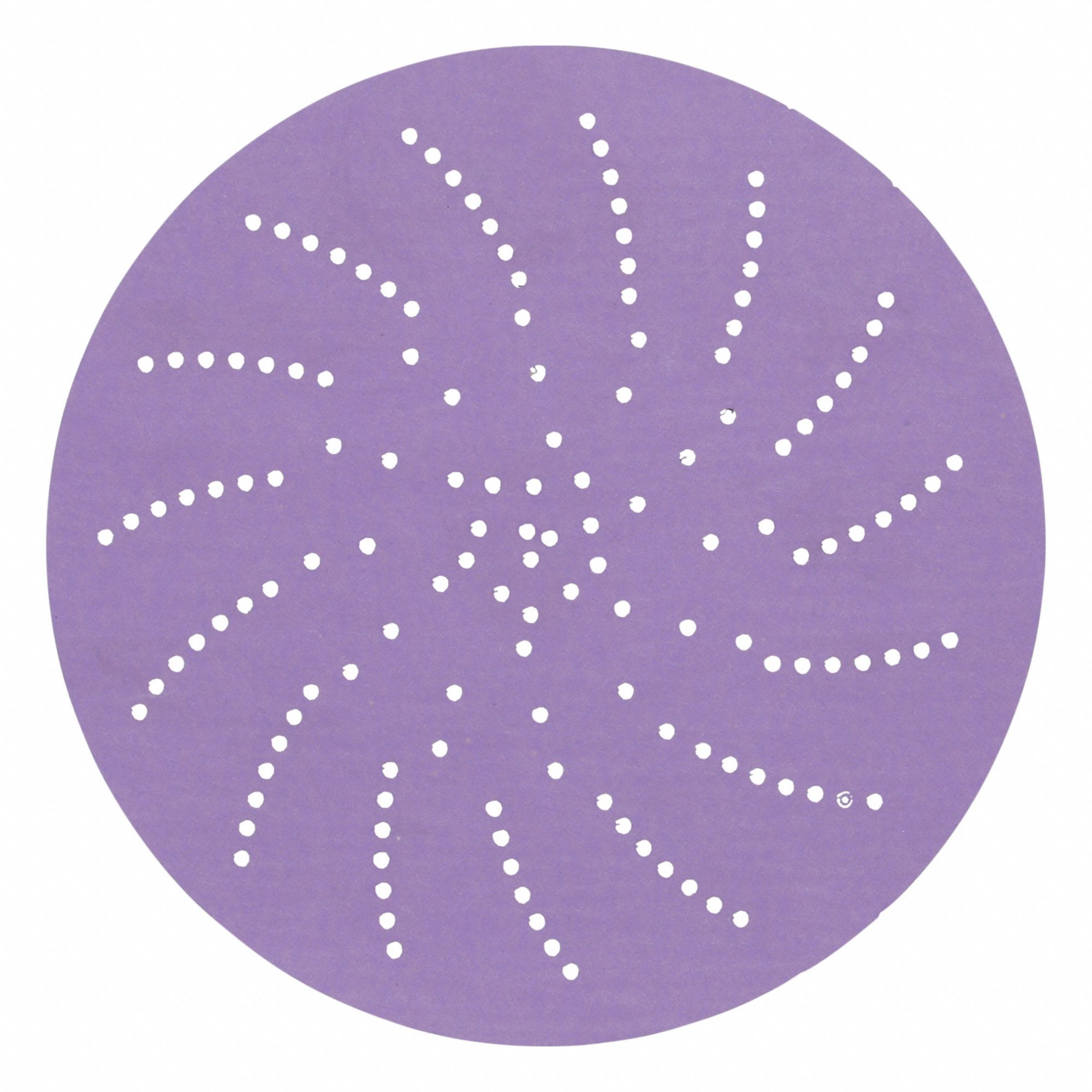 Sanding Discs: 5 in Dia, Multi-Hole, Ceramic, 1000 Grit, C Wt Paper, 732U, 50 PK