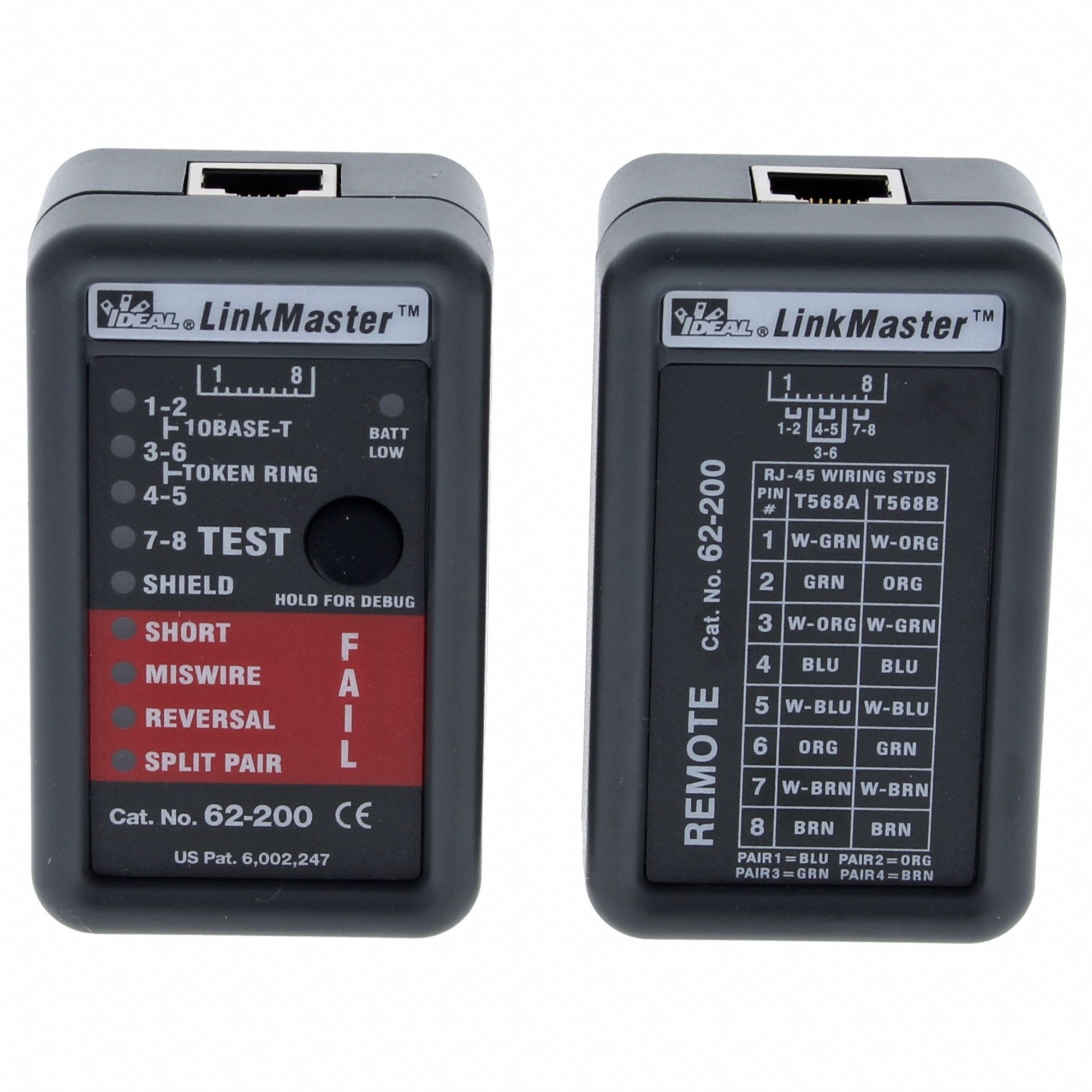 LinkMaster(TM) Tester: Base Model, 62-200, Network, CAT3/CAT5/CAT5e/CAT6/CAT6A/Twisted Pr, LCD