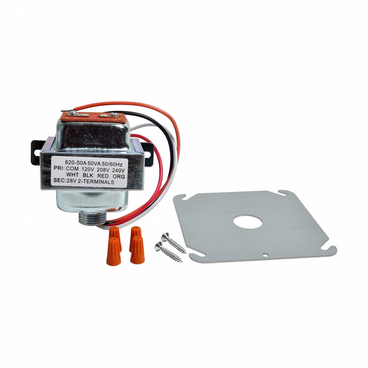 Class 2 Transformer: 50 VA Power Rating, 120V AC/208V AC/240V AC, 28V AC, Primary Fuse