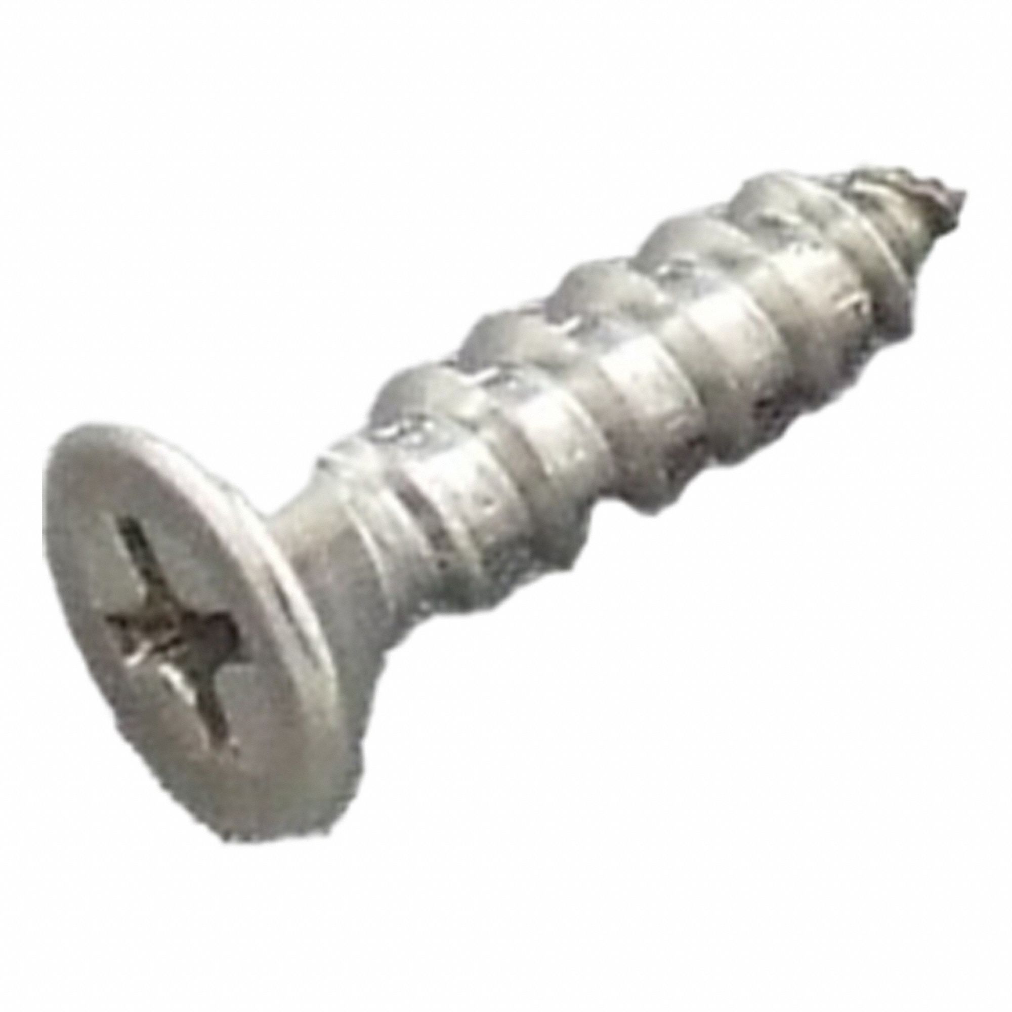 HADRIAN Flat Head Screw: Stainless Steel, Stainless Steel, 10 in Overall Ht, 3/4 in Overall Wd (MPN 620125). Key specifications — Compatible Partition Material: Plastic; Finish: Stainless Steel; Component Type: Flat Head Screw; Brand: HADRIAN.