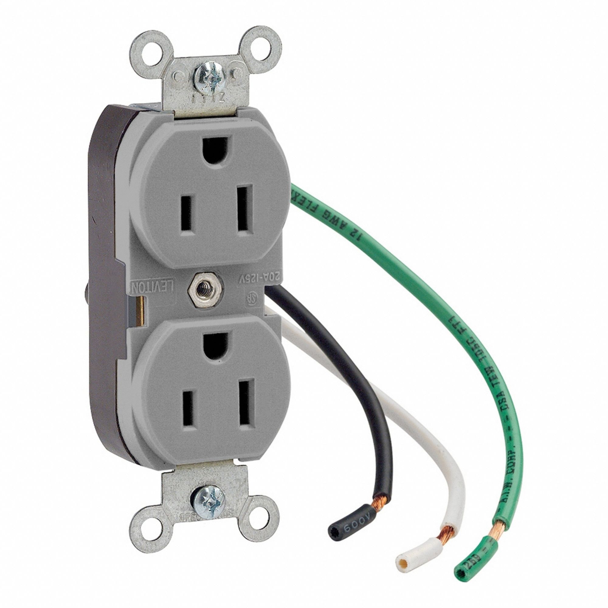 Leaded Dup 15A 125V TR Self-Gr Gry