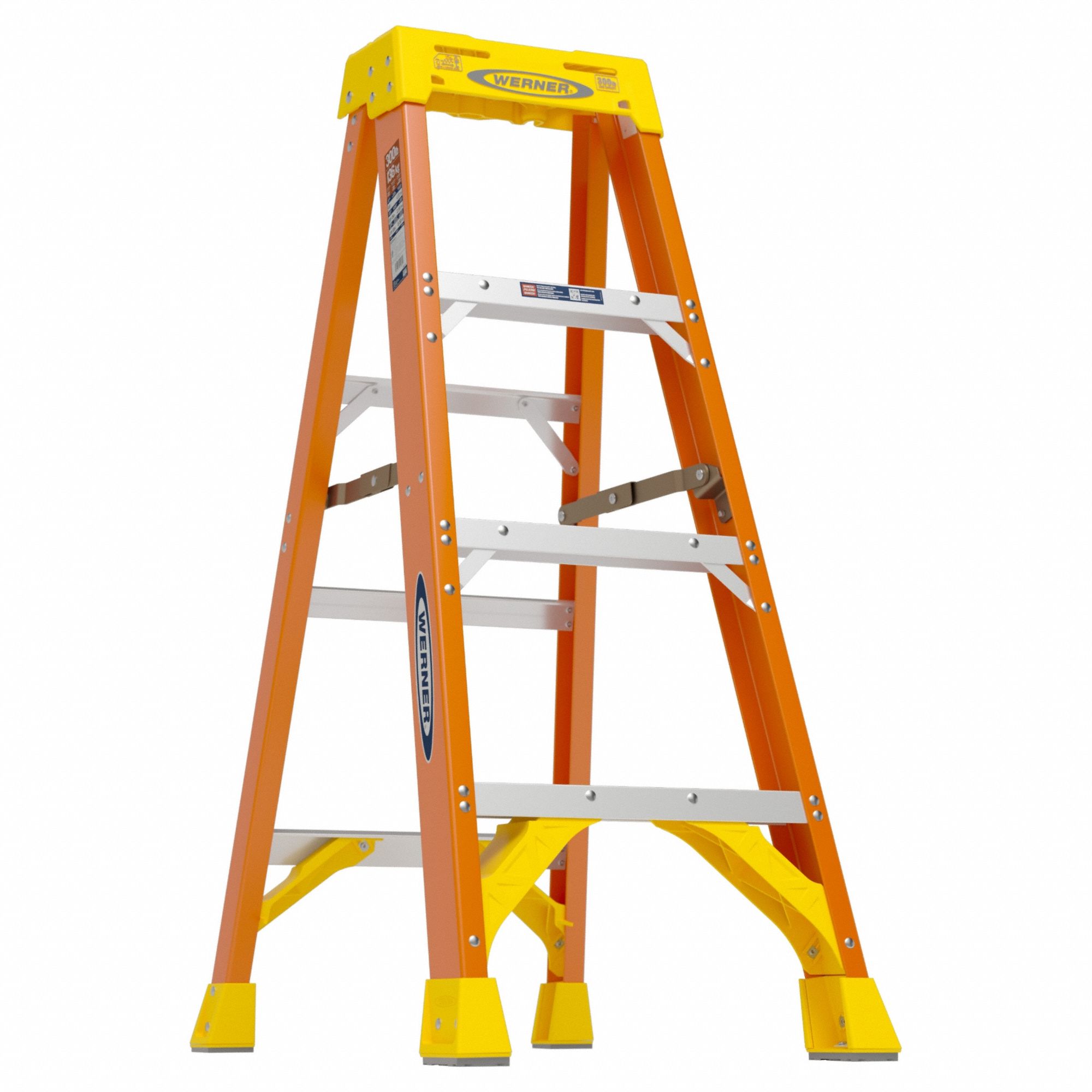 STEPLADDER, 4 FT LADDER SIZE, FIBREGLASS, 300 LB LOAD CAPACITY, 16 LB W, 3.8 FT STANDING H