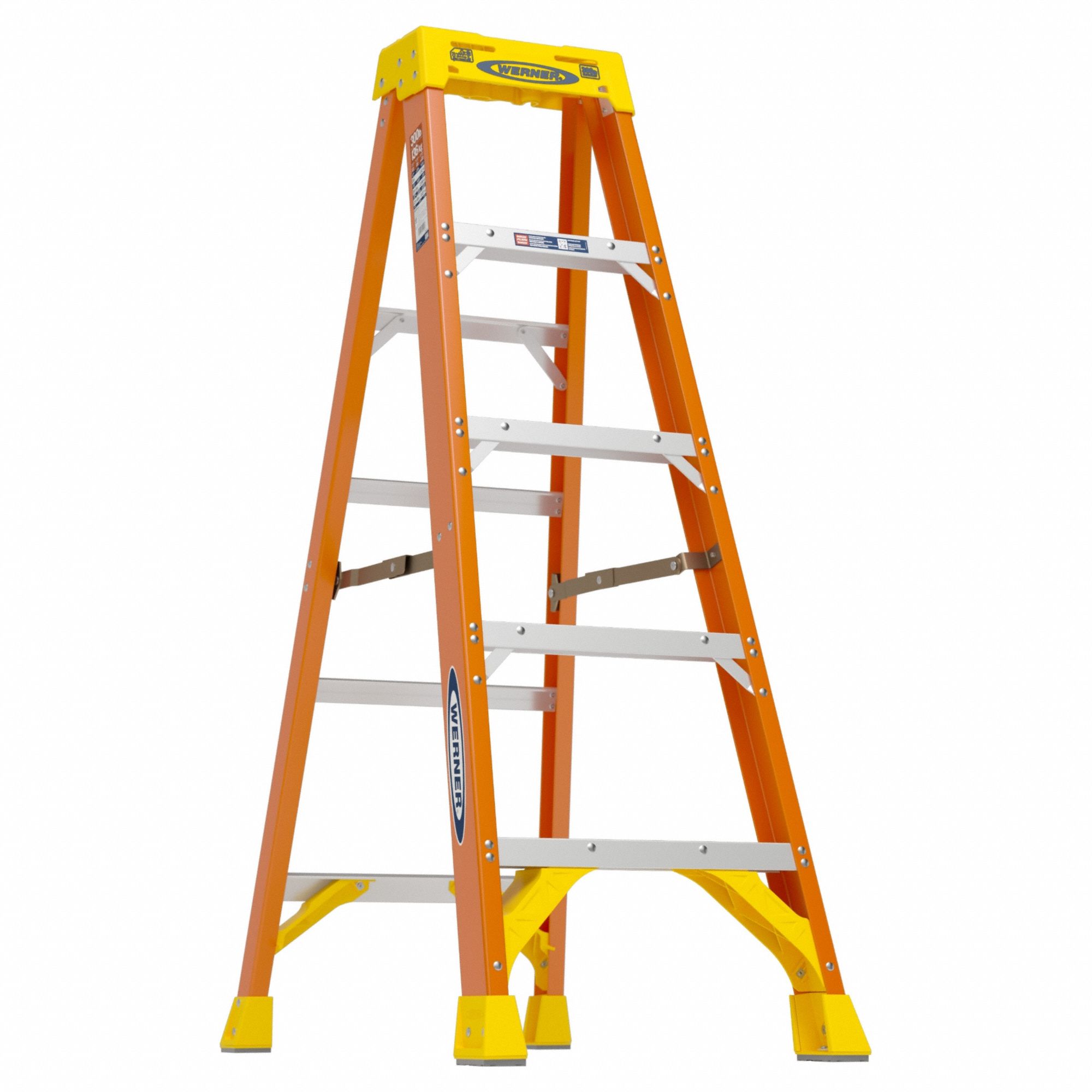 STEPLADDER, 5 FT LADDER SIZE, FIBREGLASS, 300 LB LOAD CAPACITY, 19 LB W, 2.8 FT STANDING H