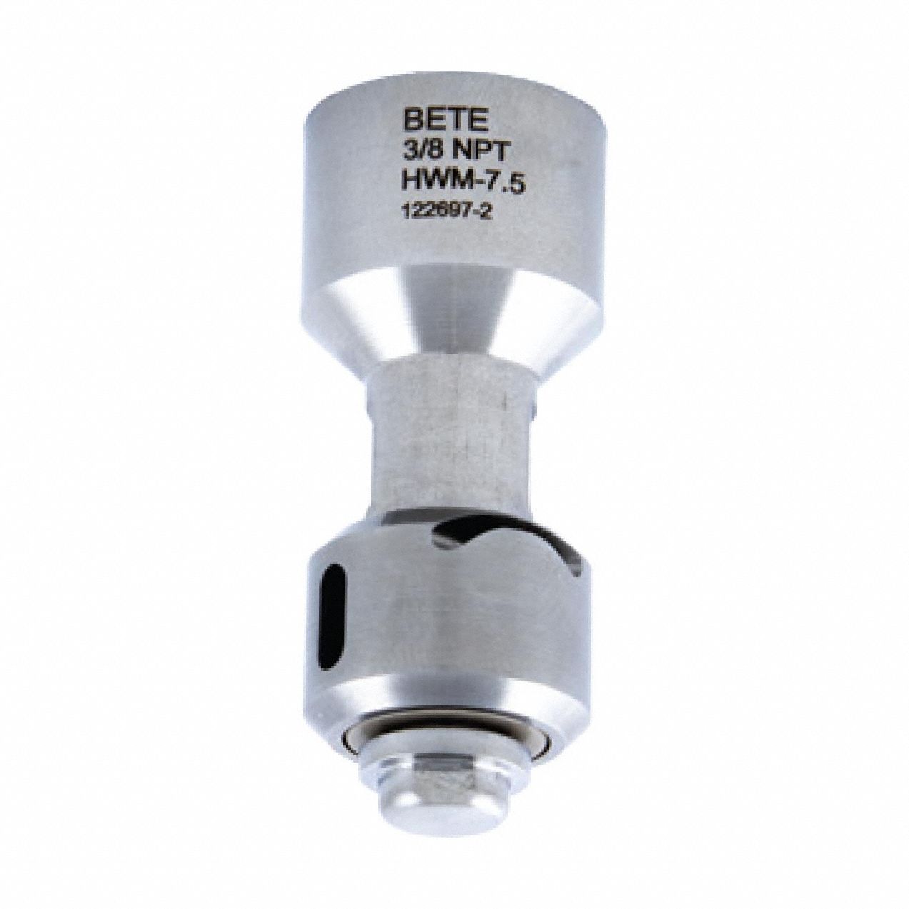 Tank Cleaning Nozzle: 3/8 in FNPT, 7.5 gpm Flow Rate - Max, 360° Nozzle Spray Angle, Stainless Steel