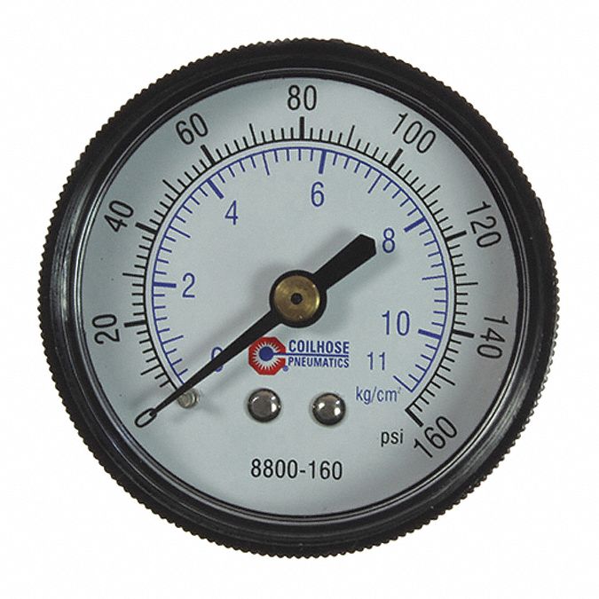 DG 1/4 Back Mount 0-160PSI 2