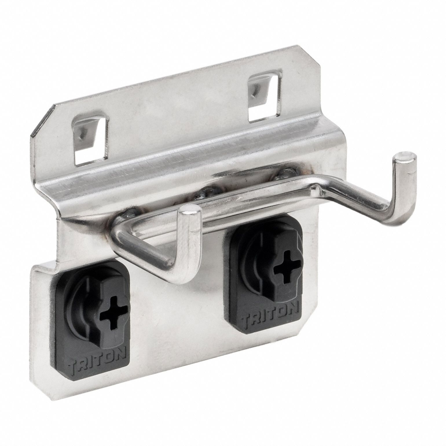 Double Rod Pegboard Hook: 1 in x 2 1/8 in x 2 1/4 in, 3 Hooks, 1 in Hook Dp, Surface