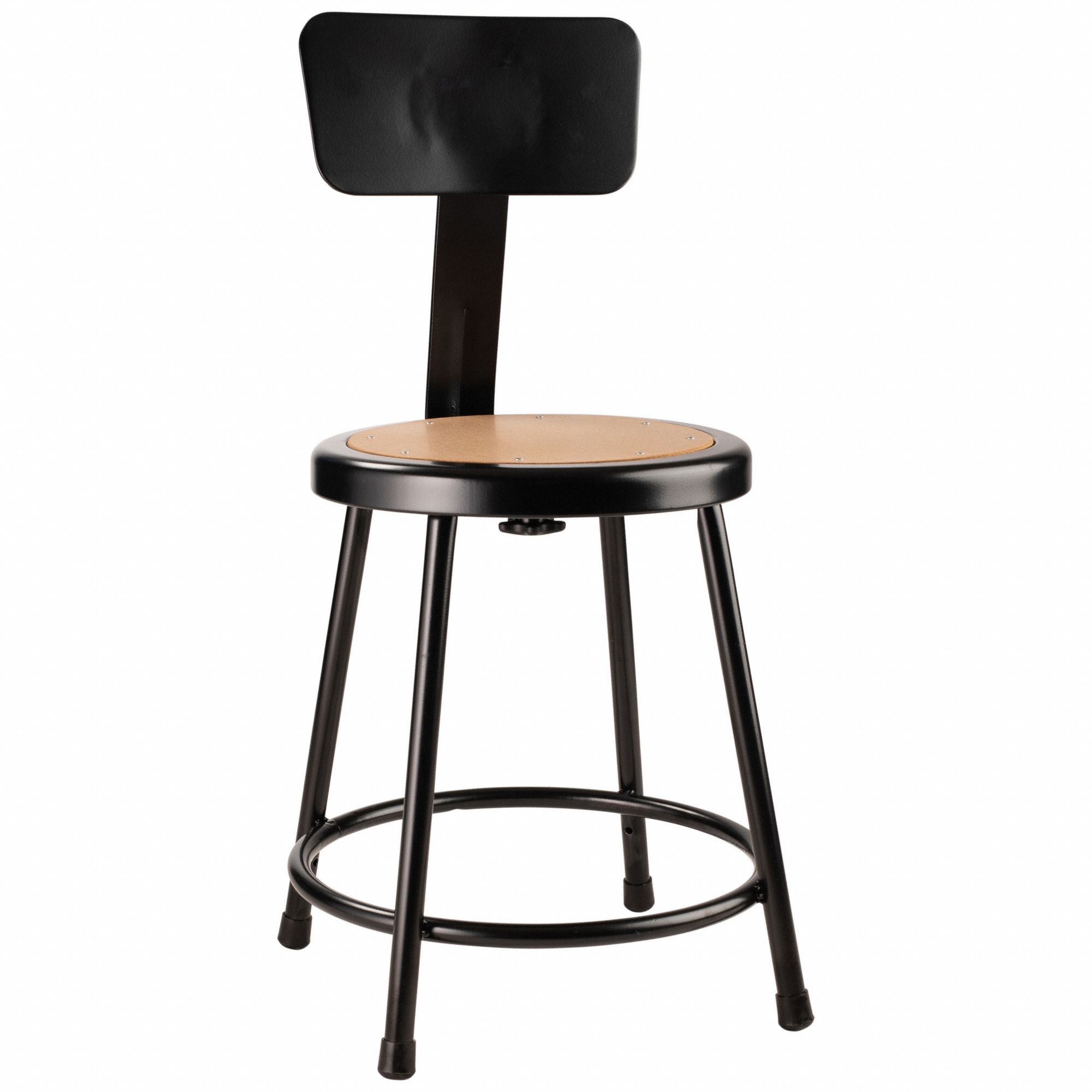 Round Stool: 32 in Overall Ht, 18 in min to 18 in max, Backrest Included