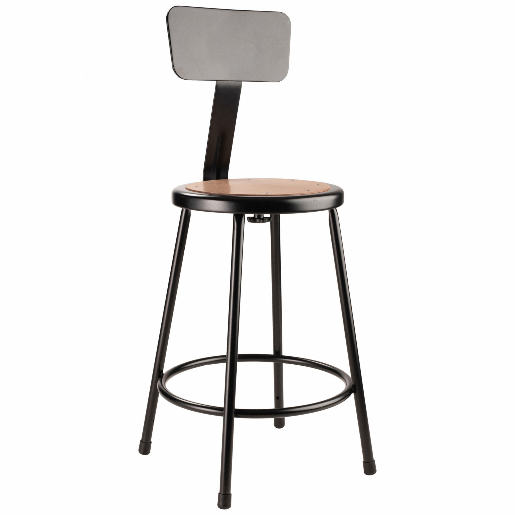 Round Stool: 37 in Overall Ht, 24 in min to 24 in max, Backrest Included