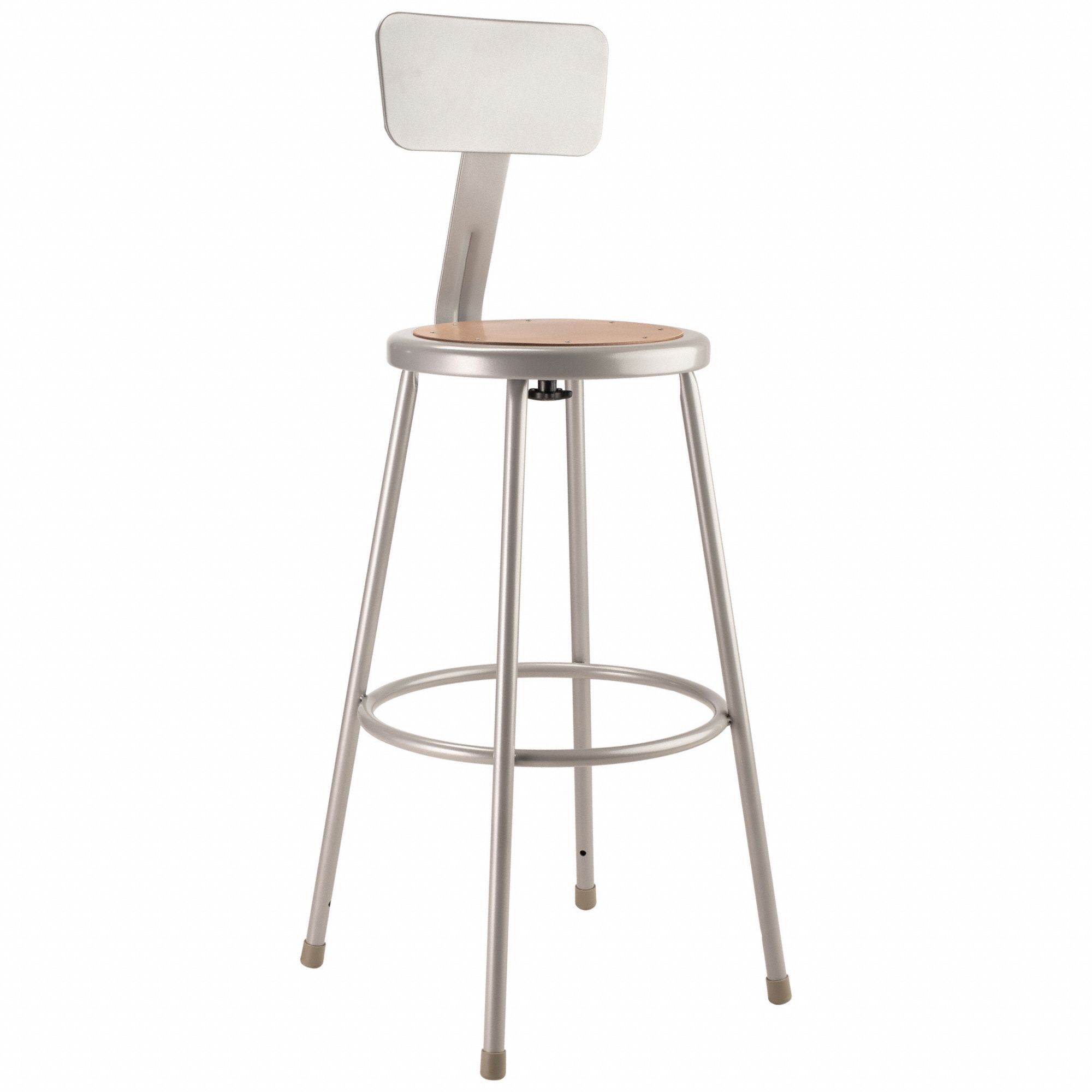 Round Stool: 43 in Overall Ht, 30 in min to 30 in max, Backrest Included