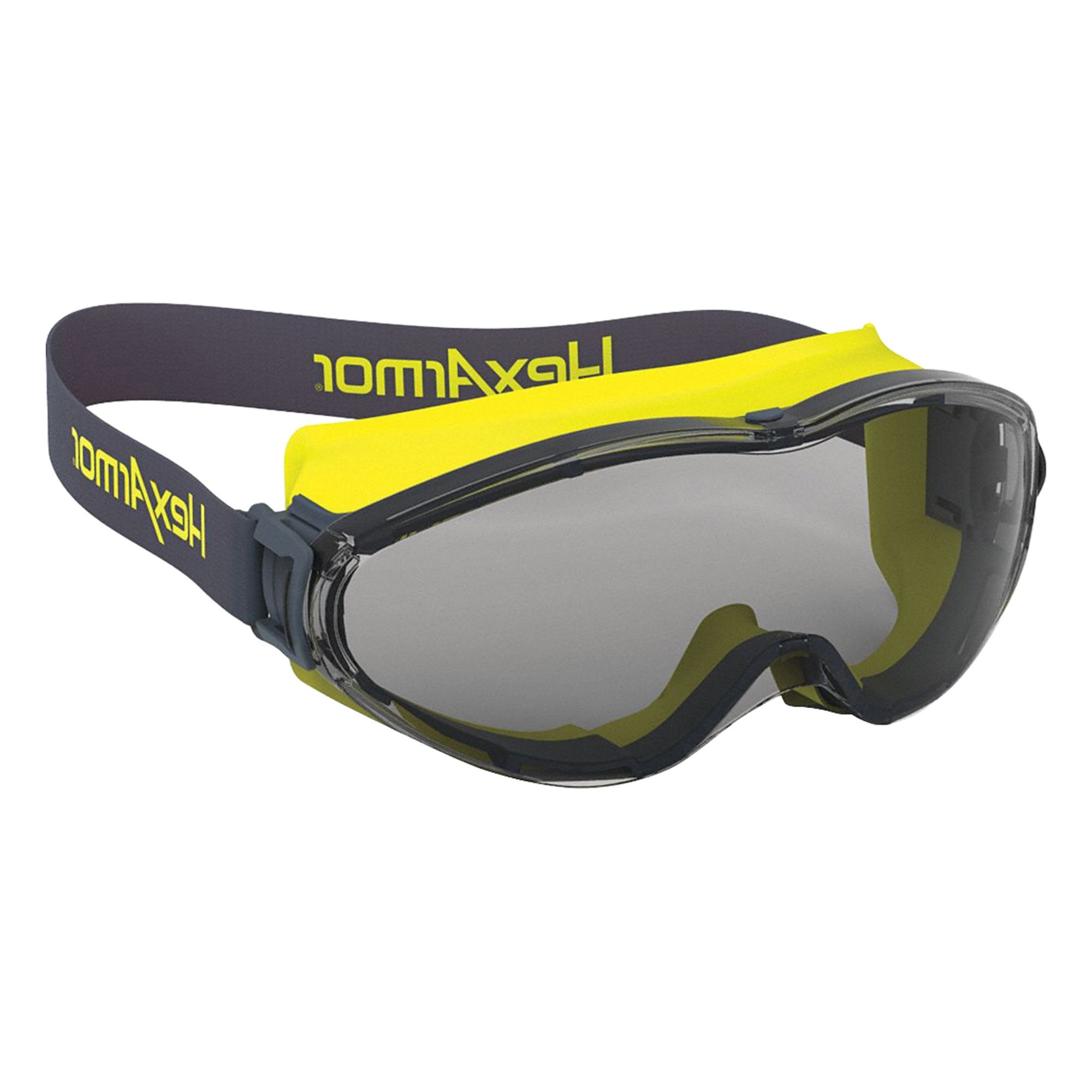 Safety Goggles: Gray Lens Color, Hardcoat/TruShield®, Indirect, Cloth Band Material