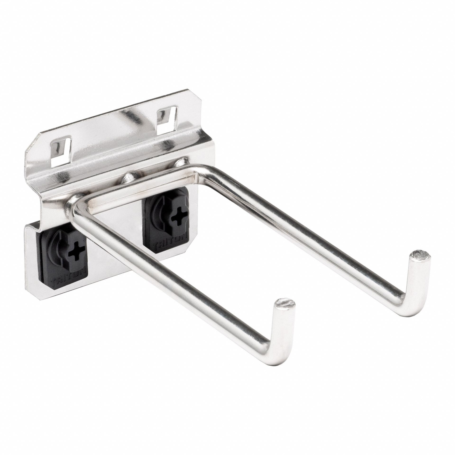 Double Rod Pegboard Hook: 4 in x 2 1/8 in x 2 1/4 in, 3 Hooks, 4 in Hook Dp, Surface