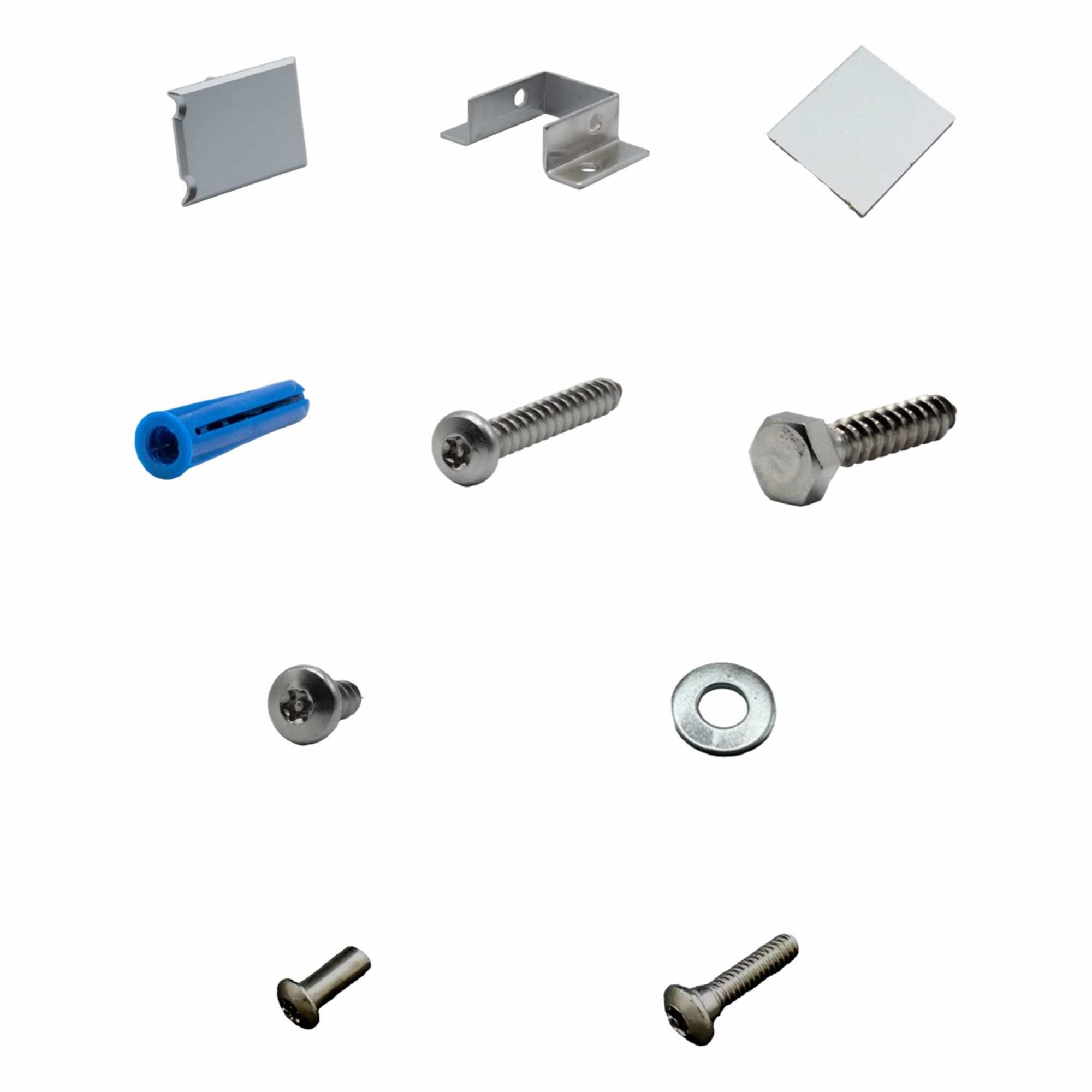 HADRIAN Headrail Corner Alcove Kit Bracket: Stainless Steel, Stainless Steel (MPN 625425). Key specifications — Hardware Pieces Included: (3) SP Headrail Wall Bracket; Compatible Partition Material: Plastic; Finish: Stainless Steel; Component Type: Headrail Corner Alcove Kit Bracket; Brand: HADRIAN.