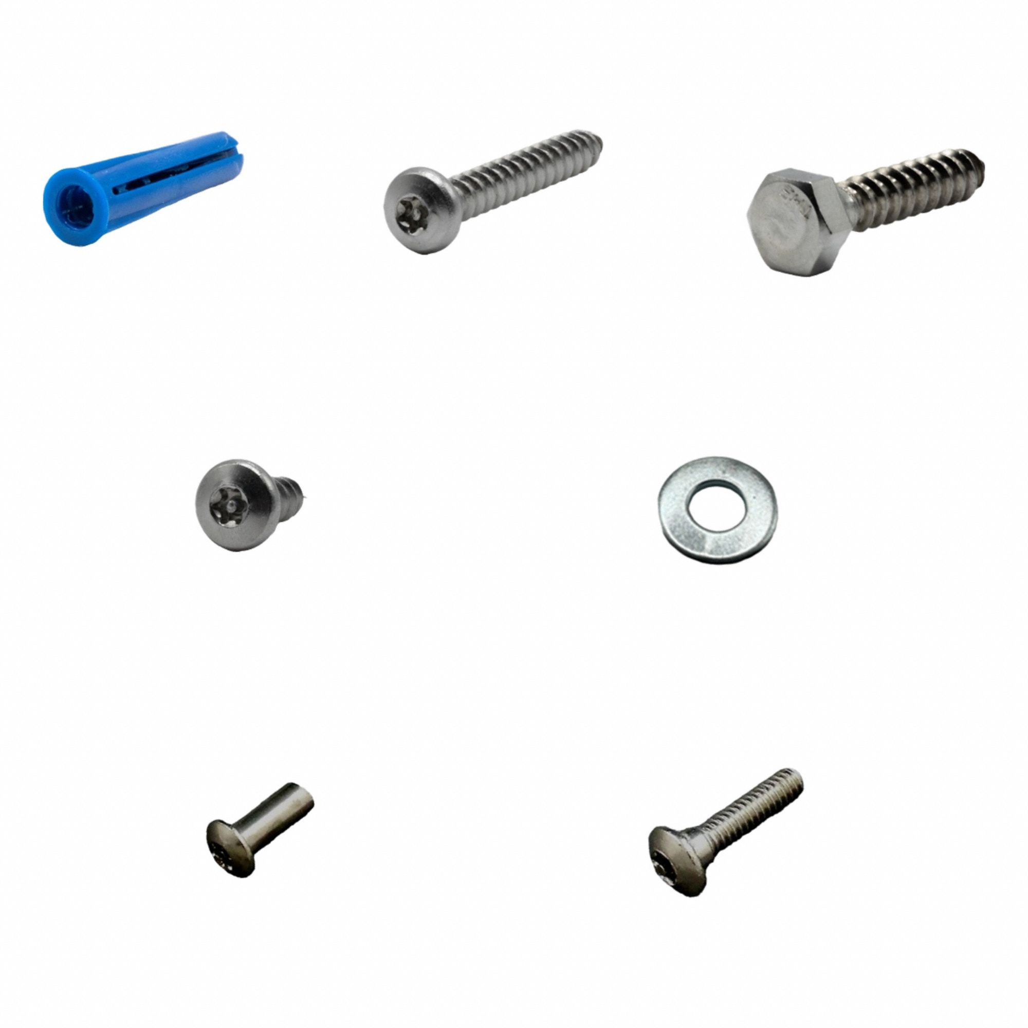 HADRIAN Floor Mounted Screen Kit Bracket or Channel: Stainless Steel, Stainless Steel (MPN 625428). Key specifications — Hardware Pieces Included: SP Pilaster Anchor Shoe Kit; Compatible Partition Material: Plastic; Finish: Stainless Steel; Component Type: Floor Mounted Screen Kit Bracket or Channel; Brand: HADRIAN.