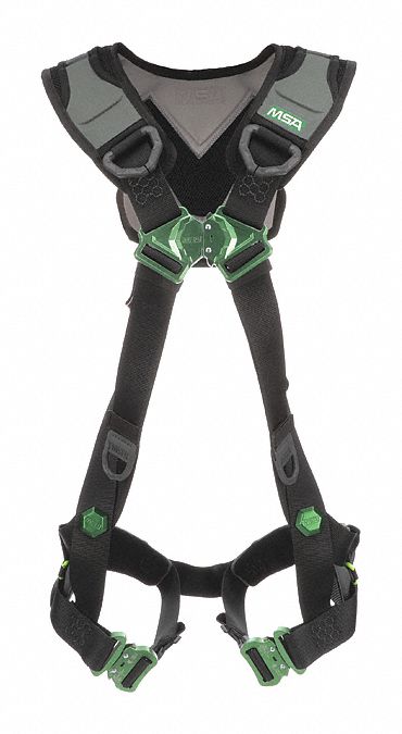 Full Body Harness: Vest Harness, Quick-Connect / Quick-Connect, Mating, 2XL, Padded, Aluminum